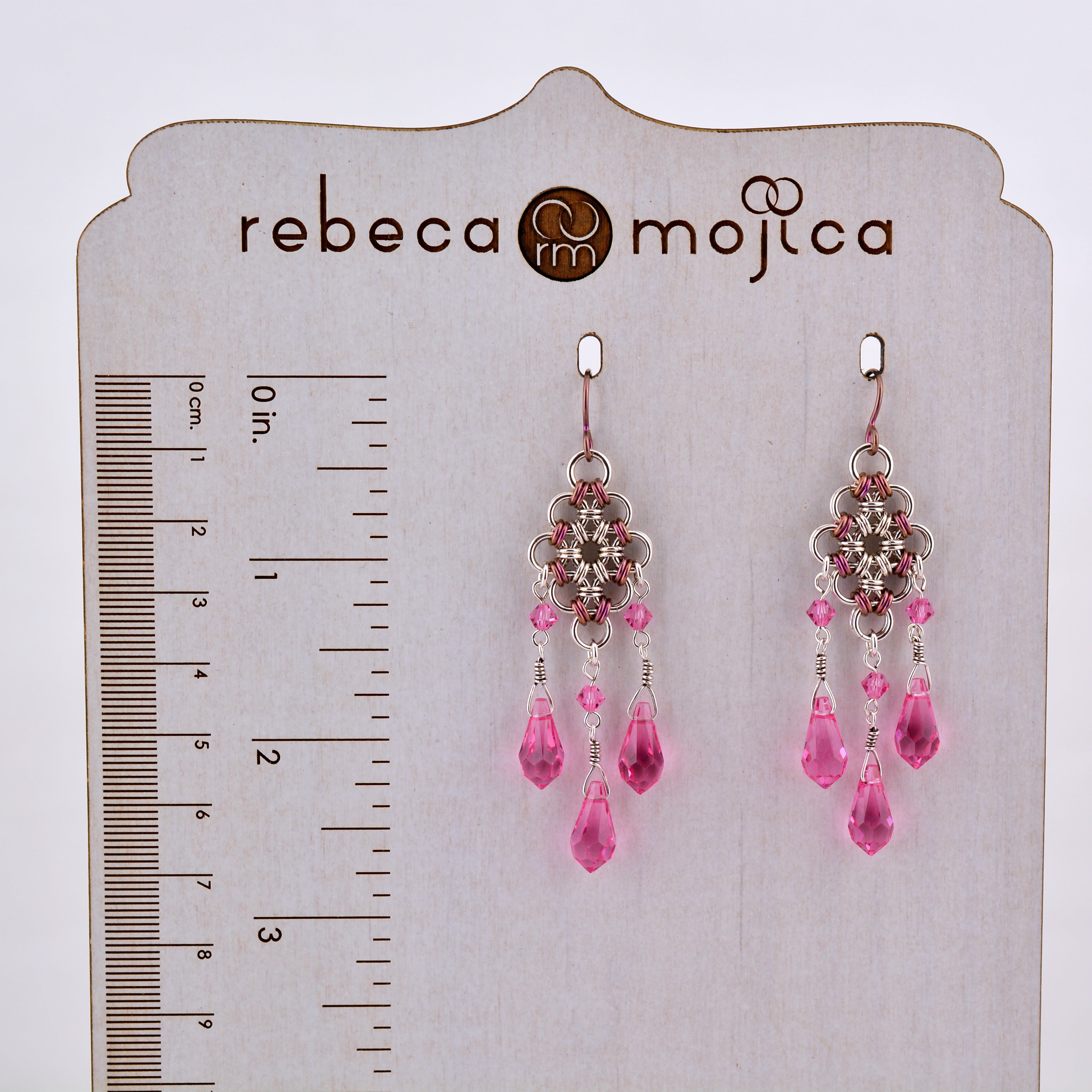 SALE: Sterling Silver + Pink Chandelier Earrings