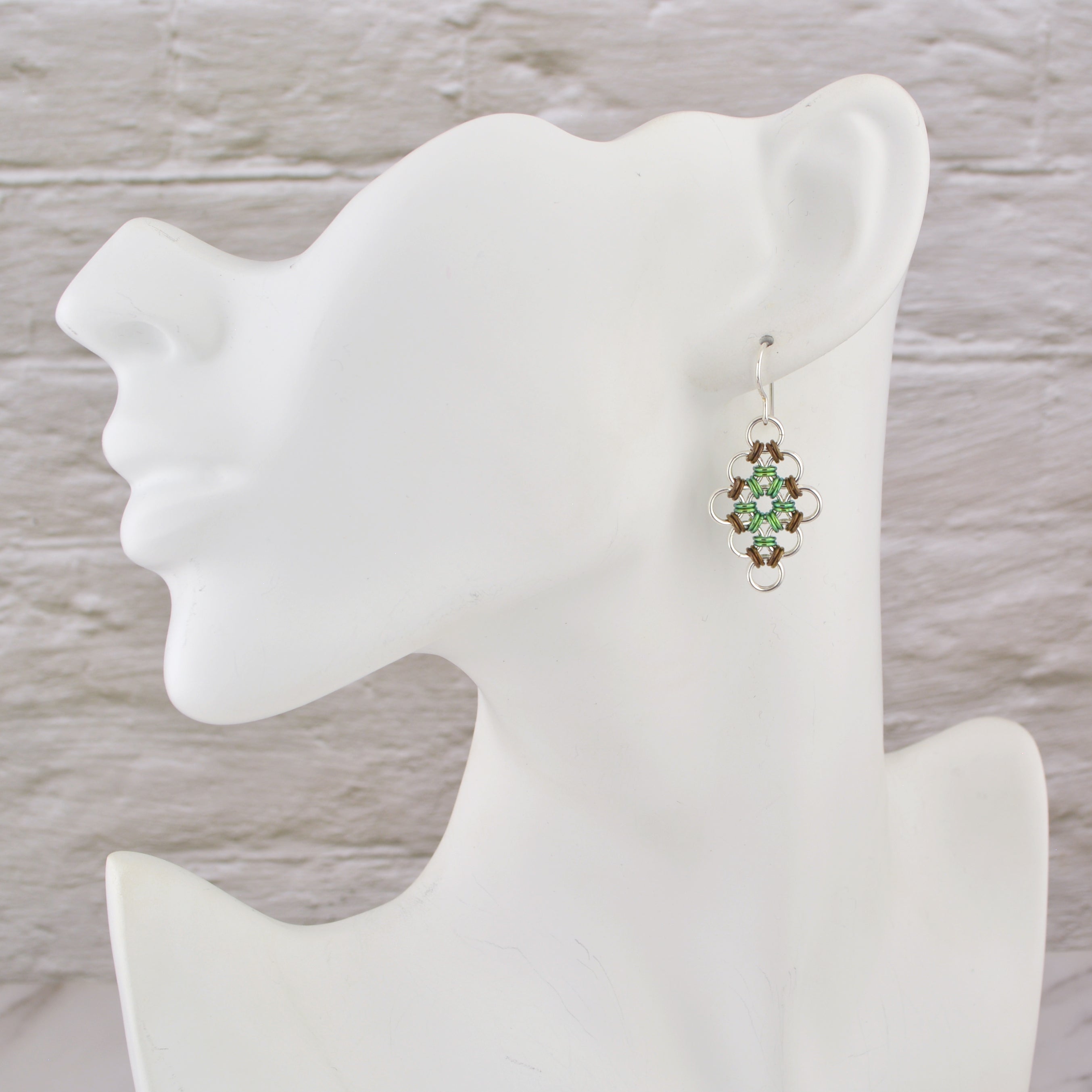 SALE: Sterling Silver + Niobium Japanese Diamond Earrings