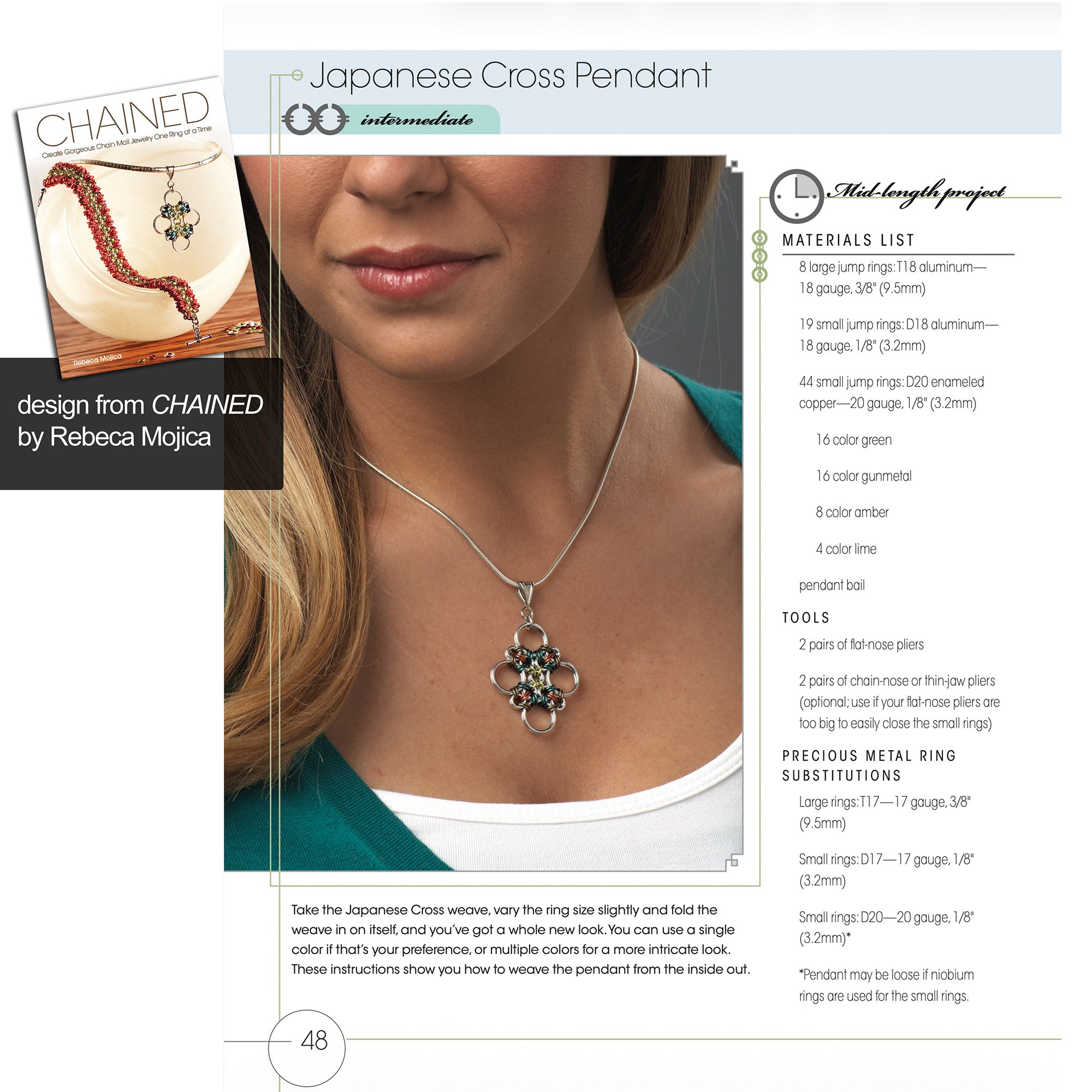 SALE: Japanese Cross Pendant in Sterling Silver and Niobium