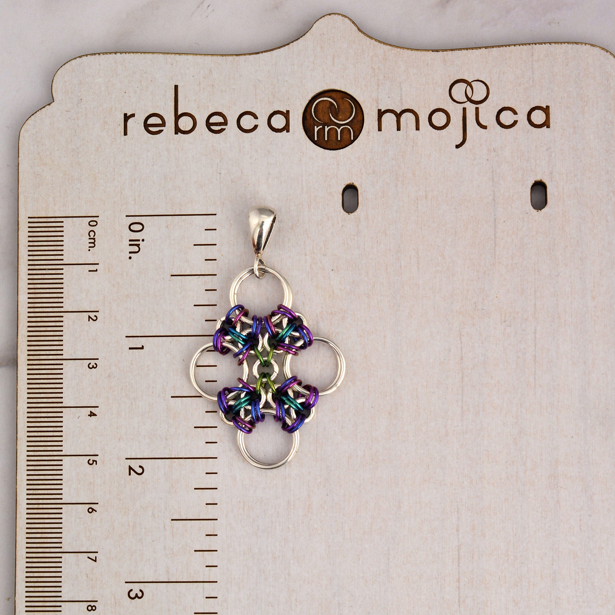 SALE: Japanese Cross Pendant in Sterling Silver and Niobium