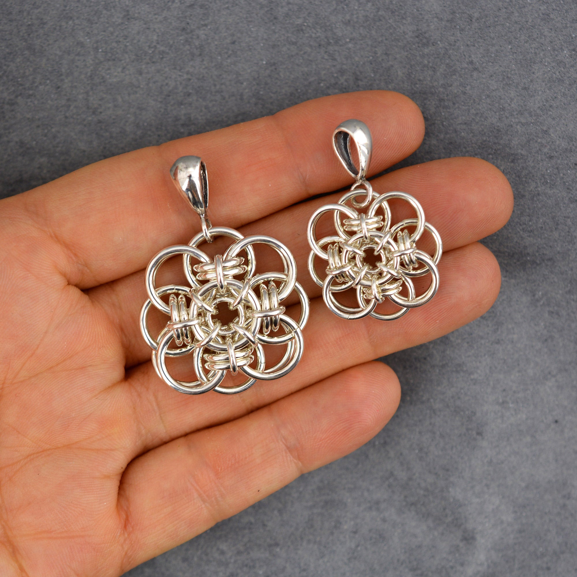 SALE: Sterling Silver Quantum Rose Pendant