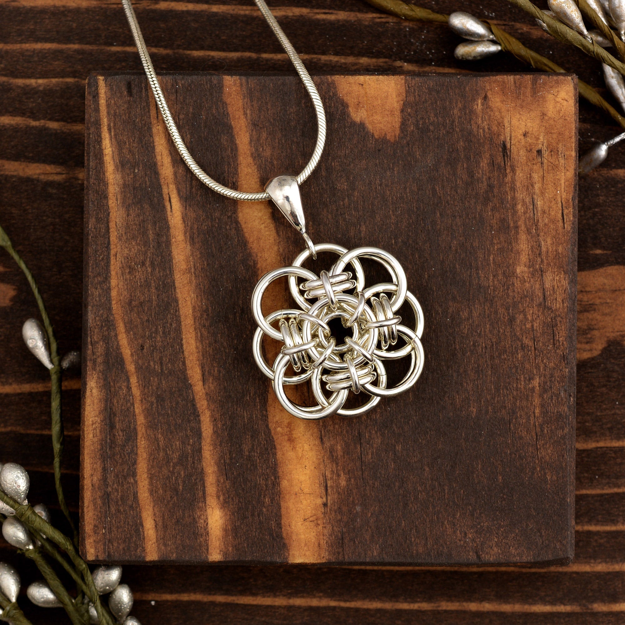 SALE: Sterling Silver Quantum Rose Pendant