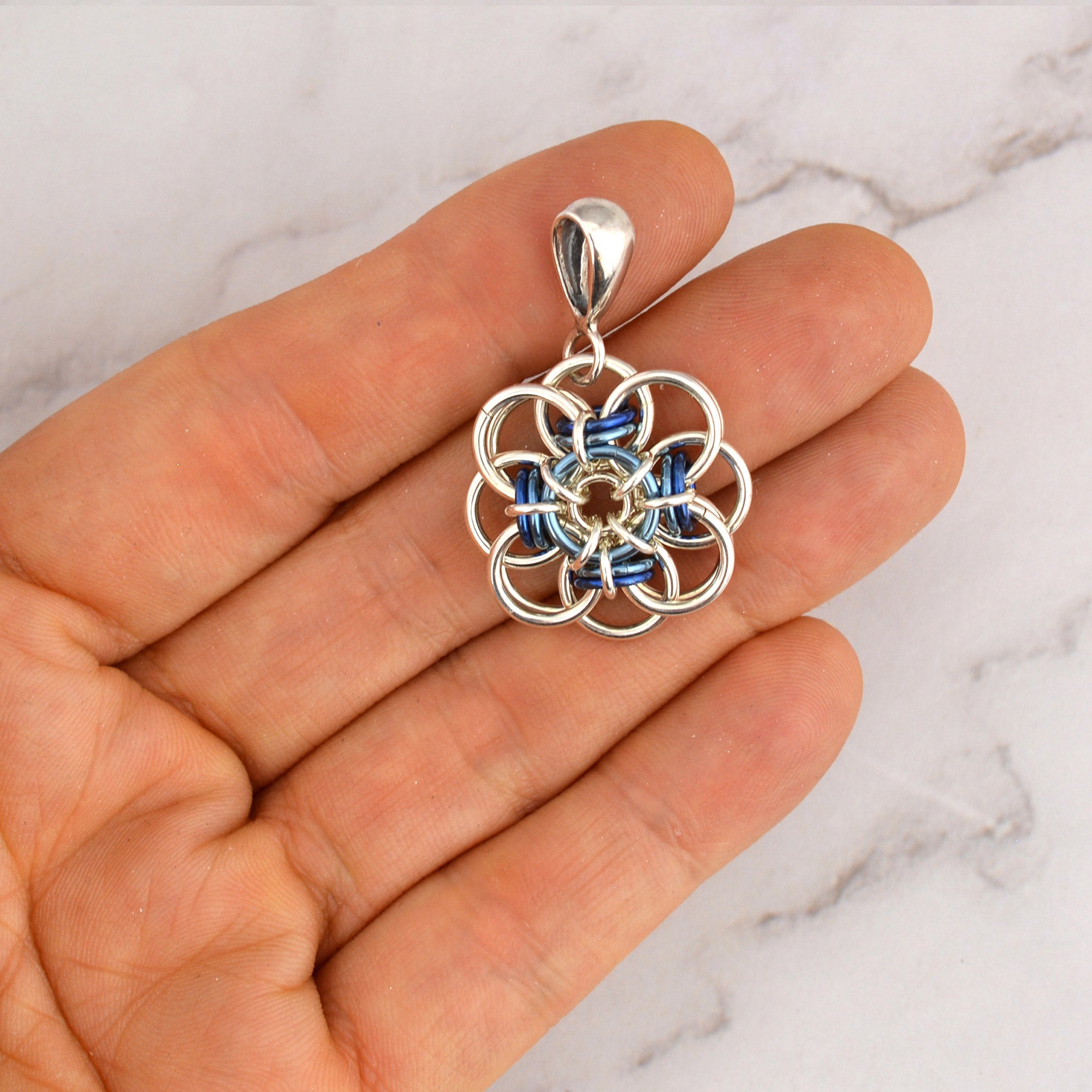 SALE: Sterling Silver Quantum Rose Pendant