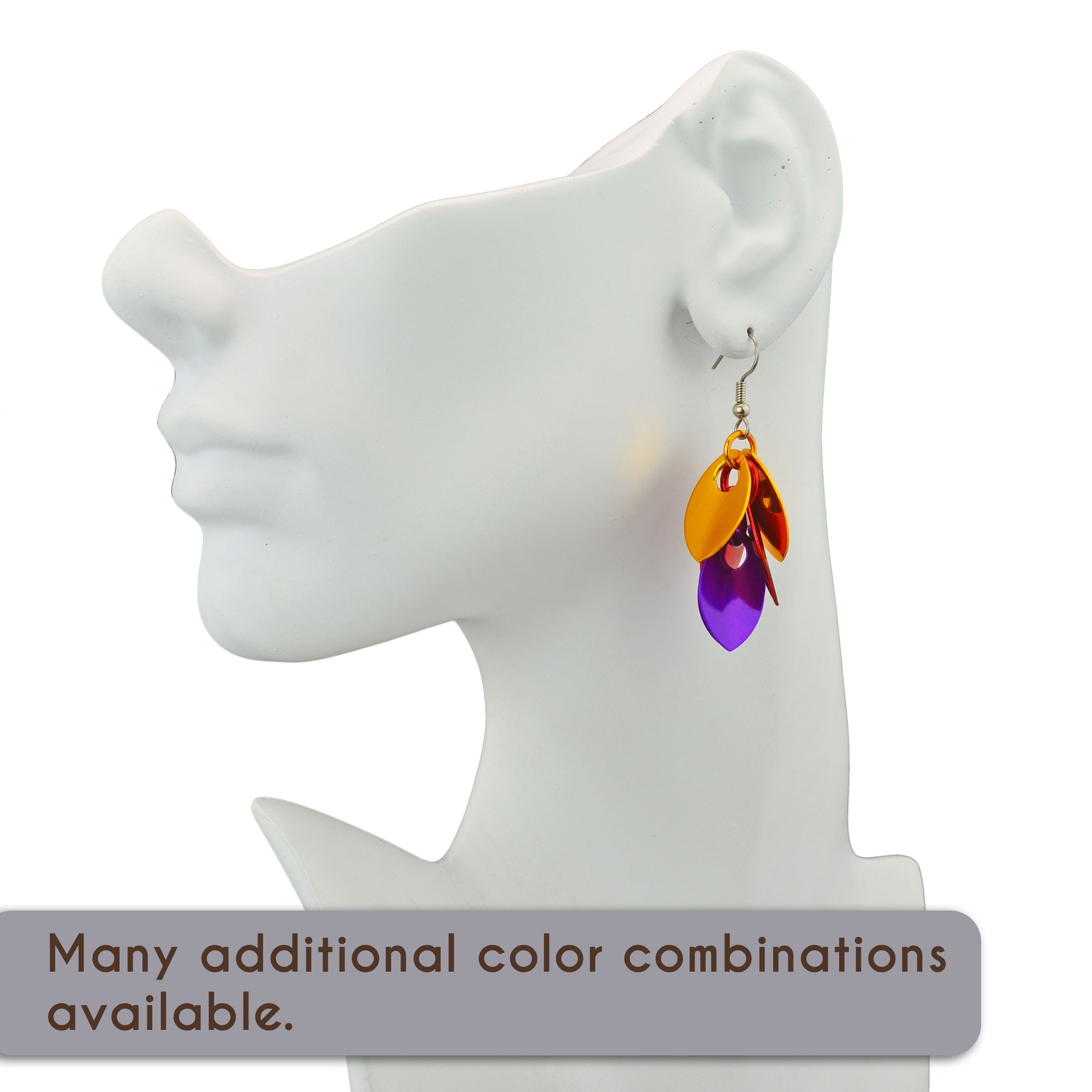 Cascading Leaves Short Earrings - Golden Browns