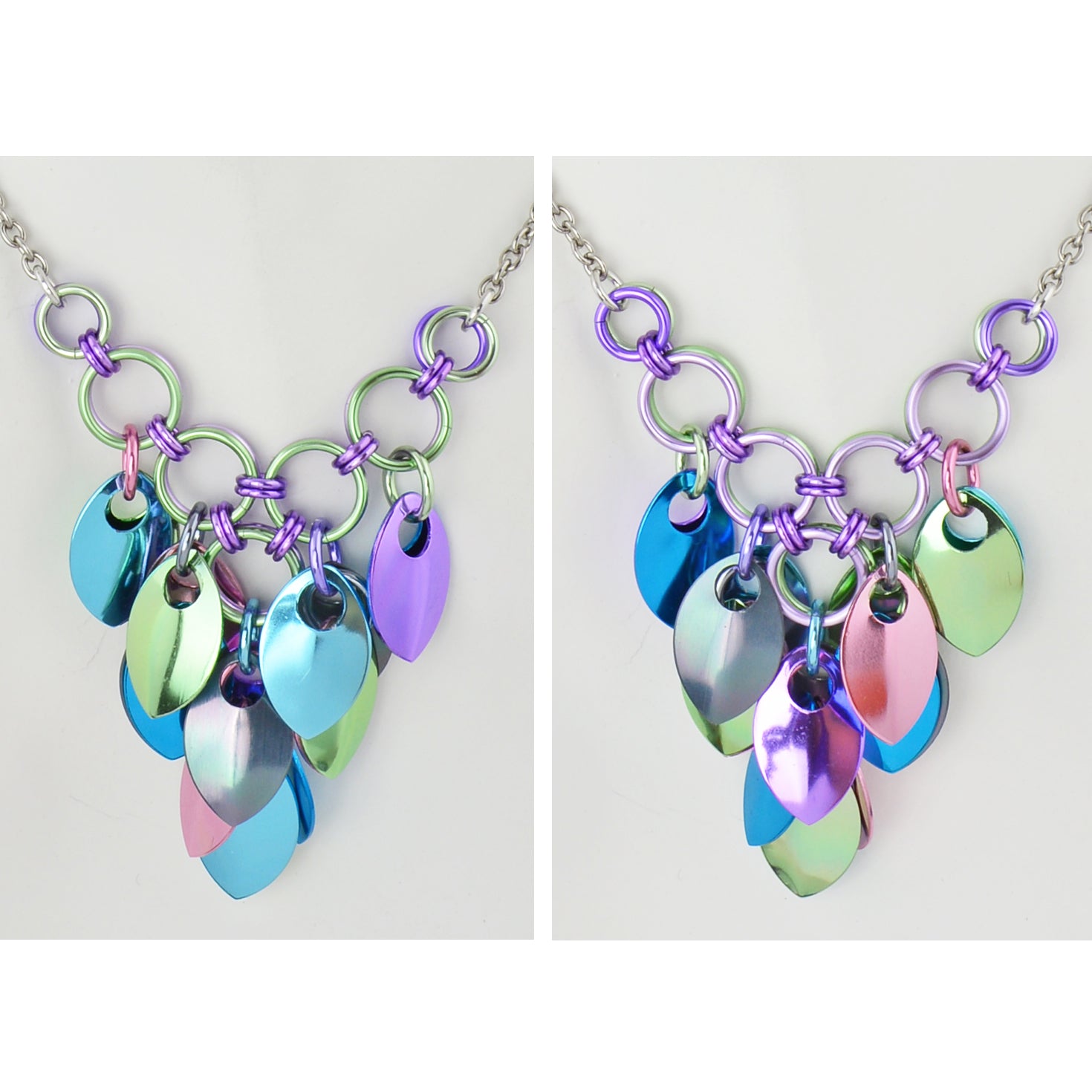 Cascading Leaves V Necklace - Cosmic Unicorn