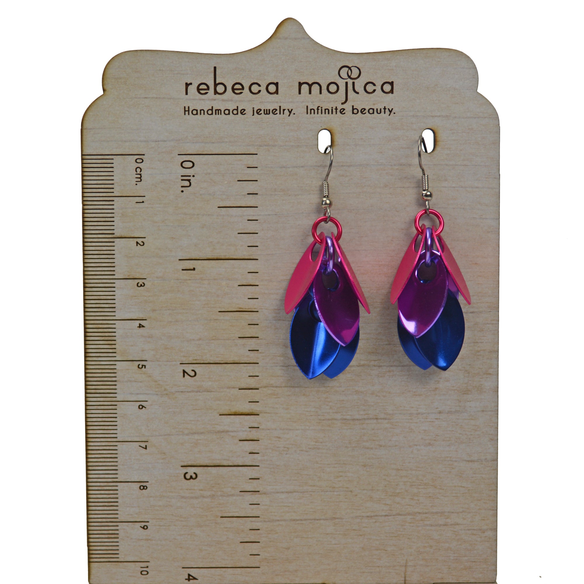 Bisexual Pride - Cascading Leaves Short Earrings