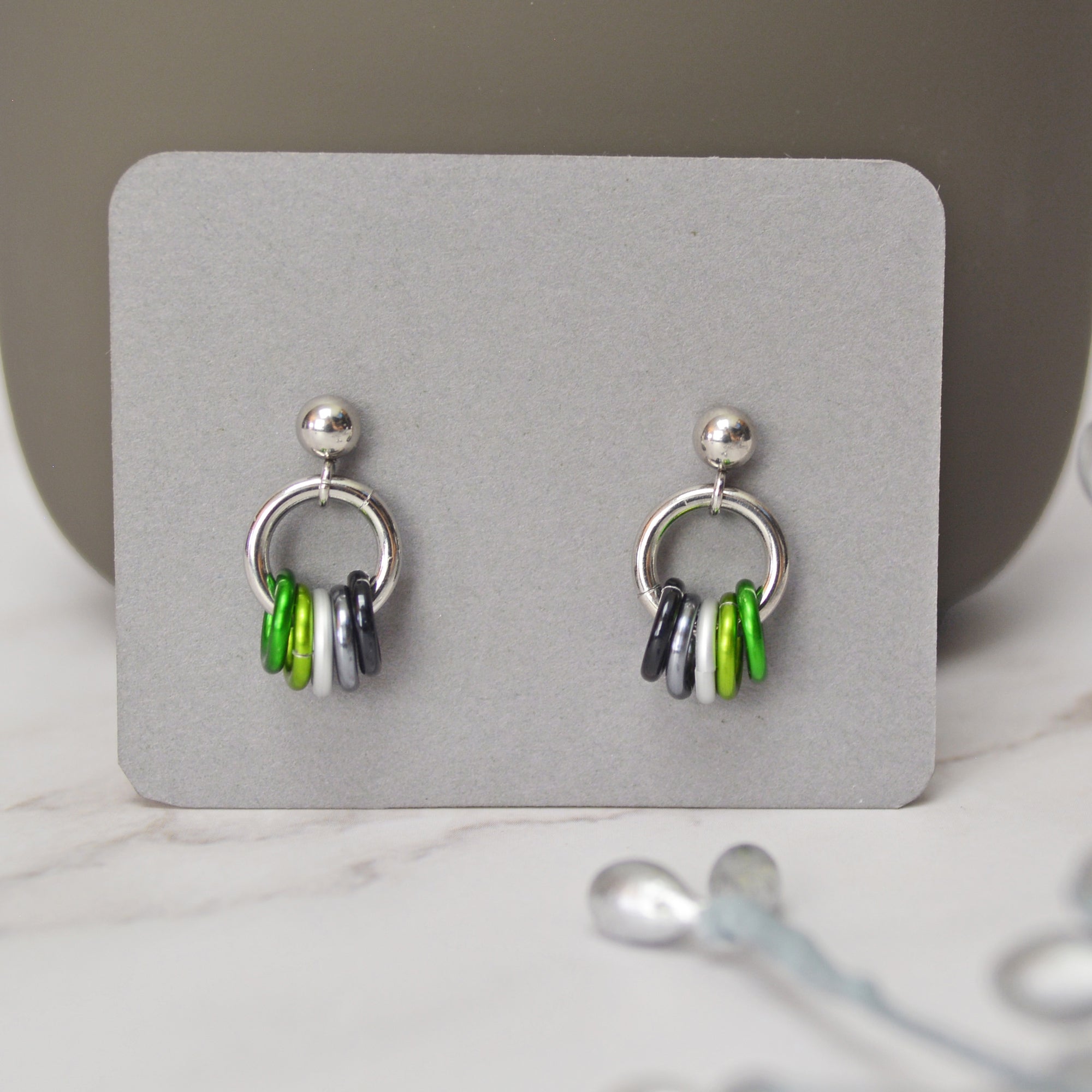 Aromantic Pride - Tiny Flag Earring Studs
