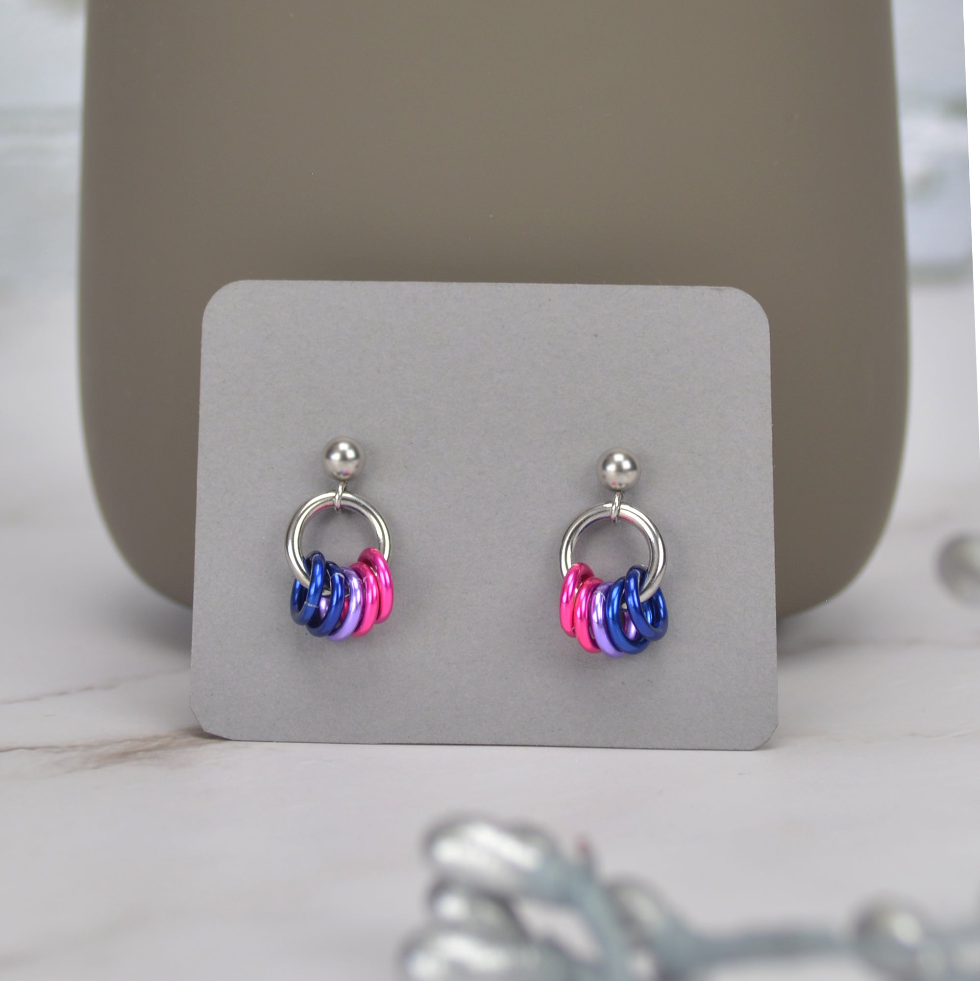 Bisexual Pride - Tiny Flag Earring Studs