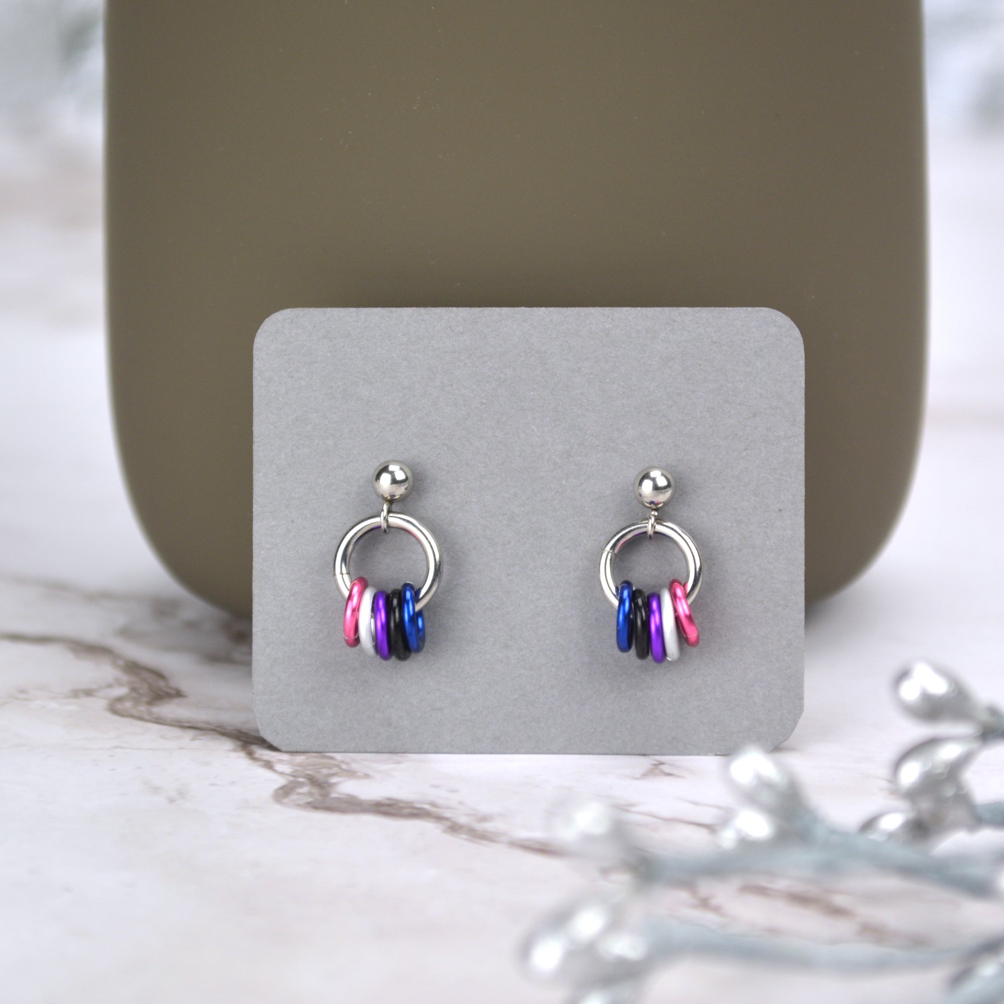 Genderfluid Pride - Tiny Flag Earring Studs