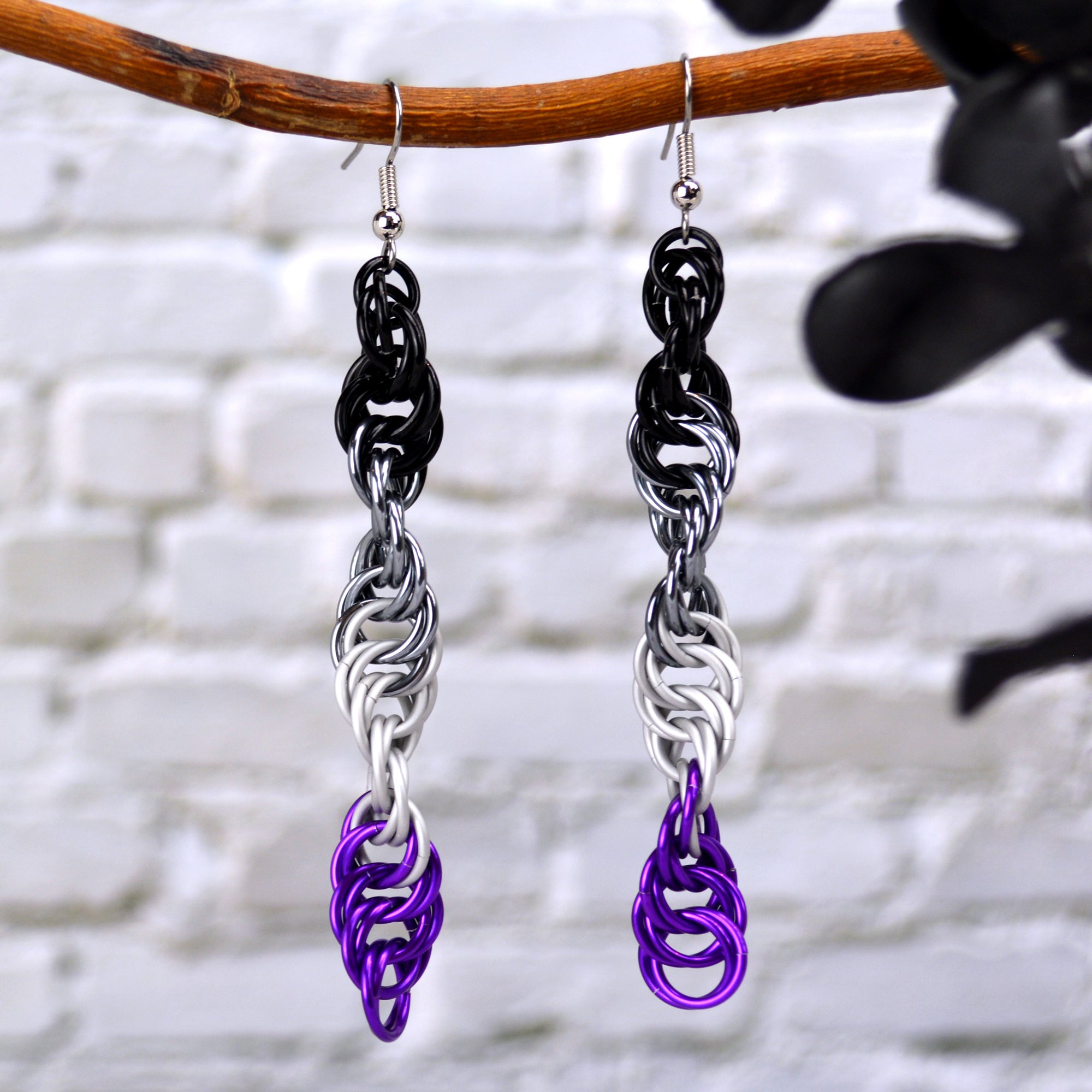 Asexual Pride - Helix Earrings