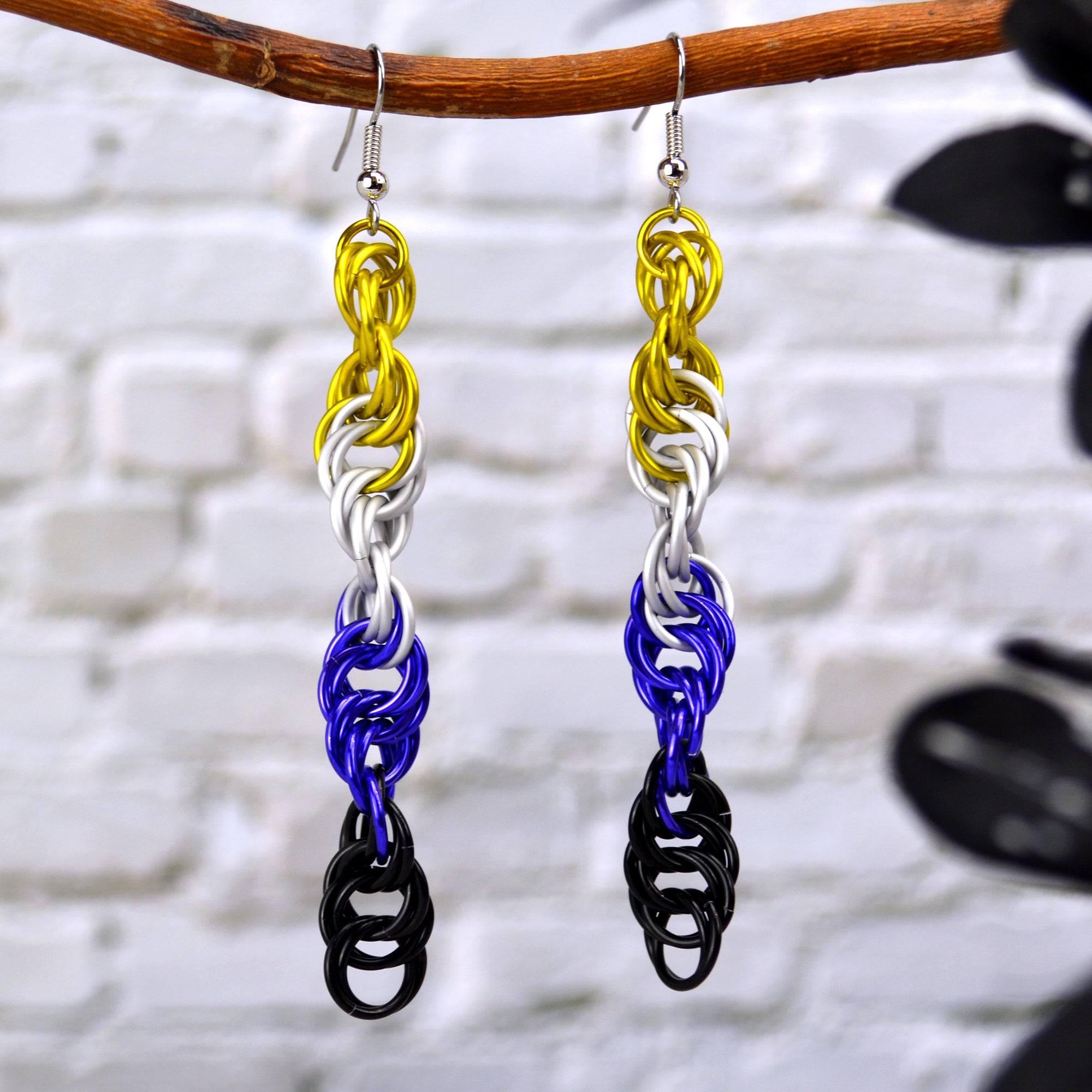 Nonbinary Pride - Helix Earrings