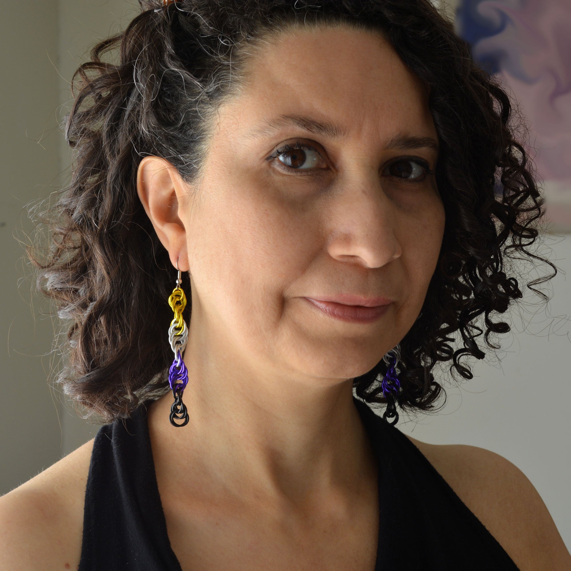 Nonbinary Pride - Helix Earrings