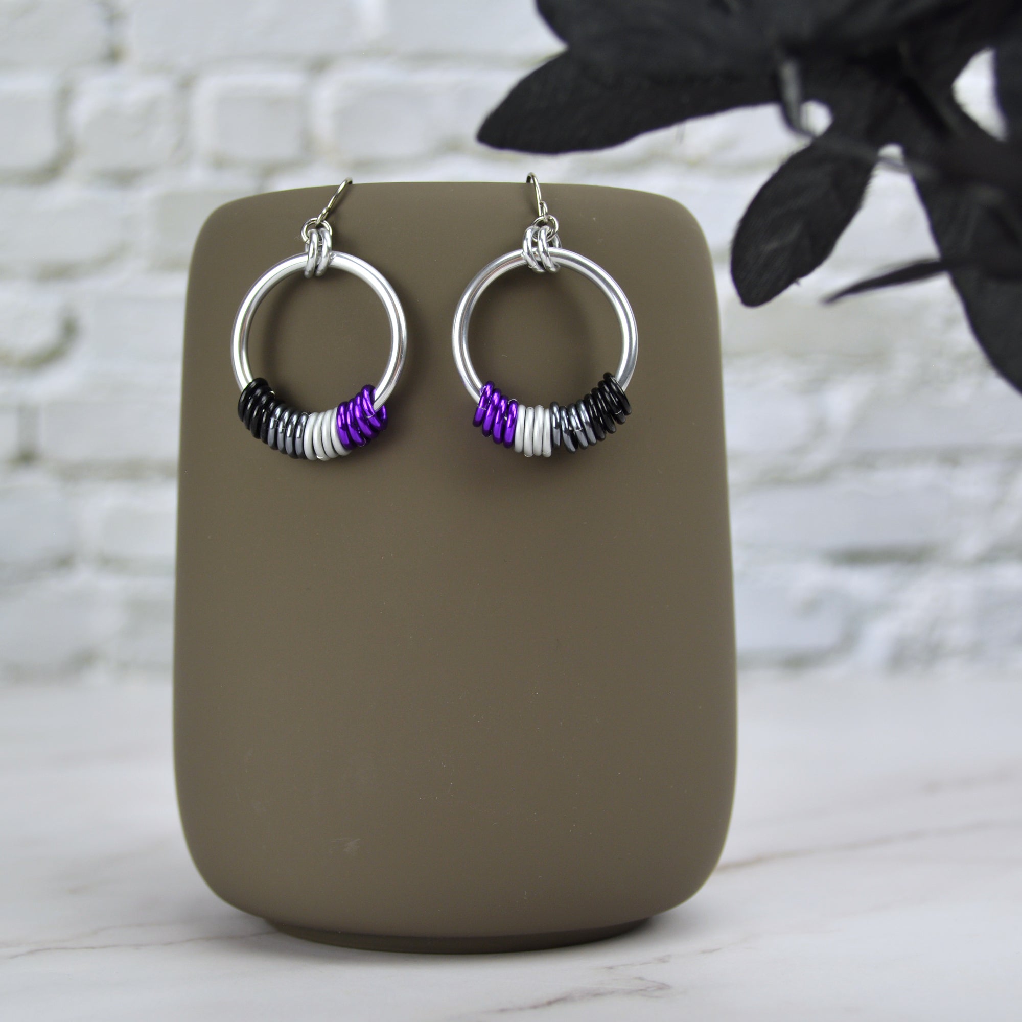 Asexual Pride Hoop Earring Rebeca Mojica Jewelry