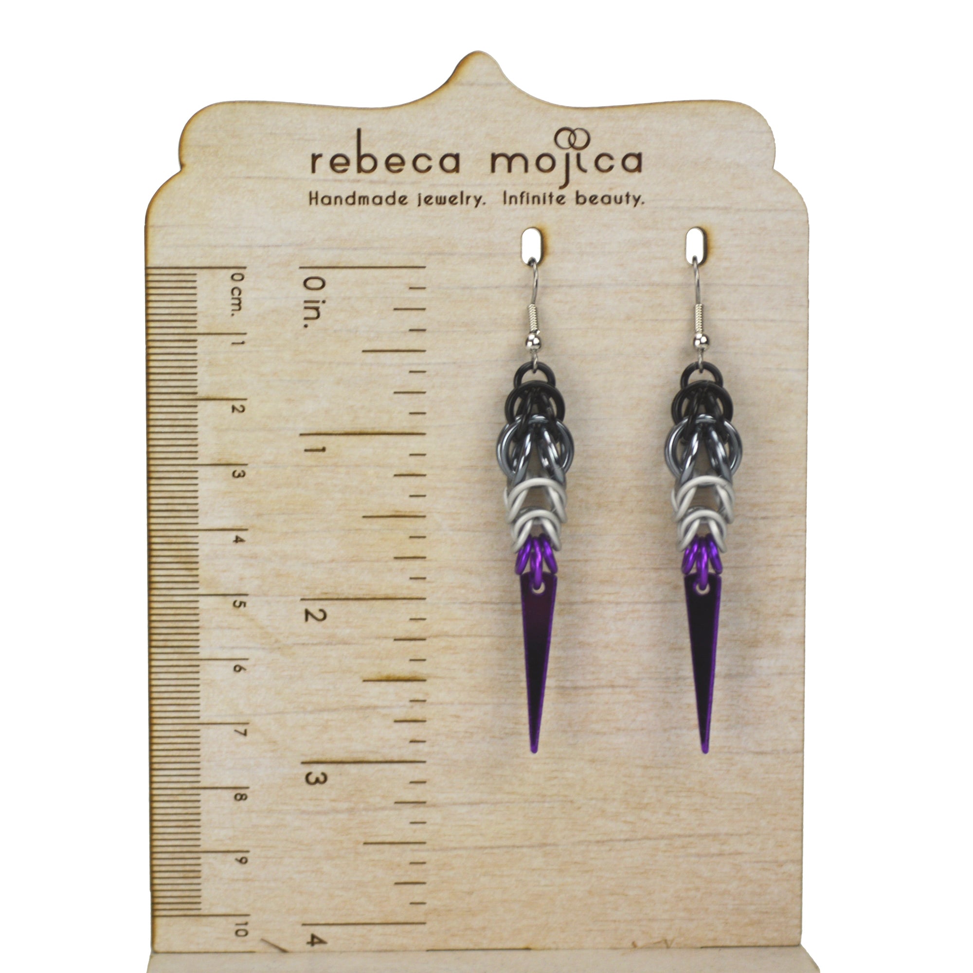 Asexual Pride - Spike Earrings