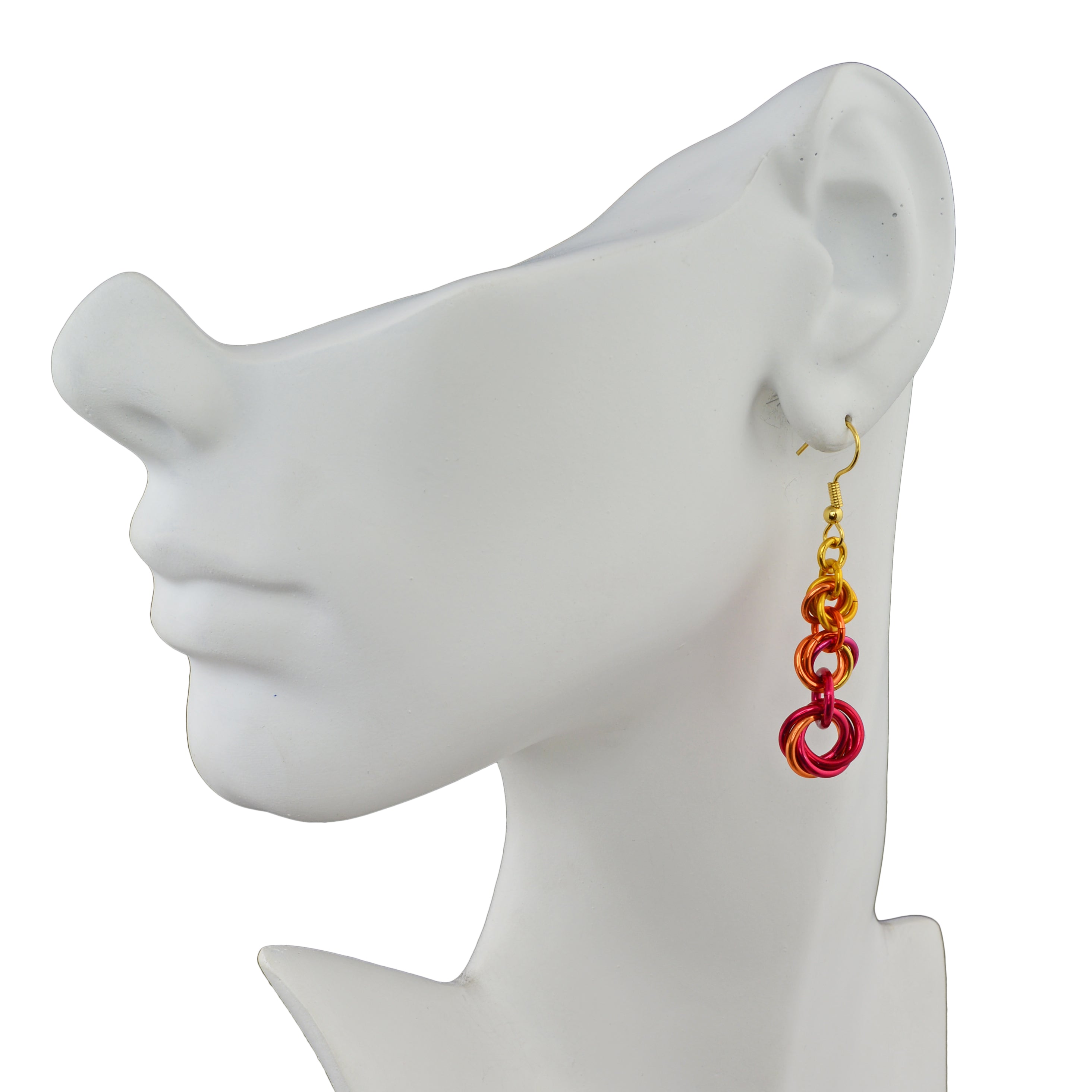 Knotted Graduated Earrings - Flame