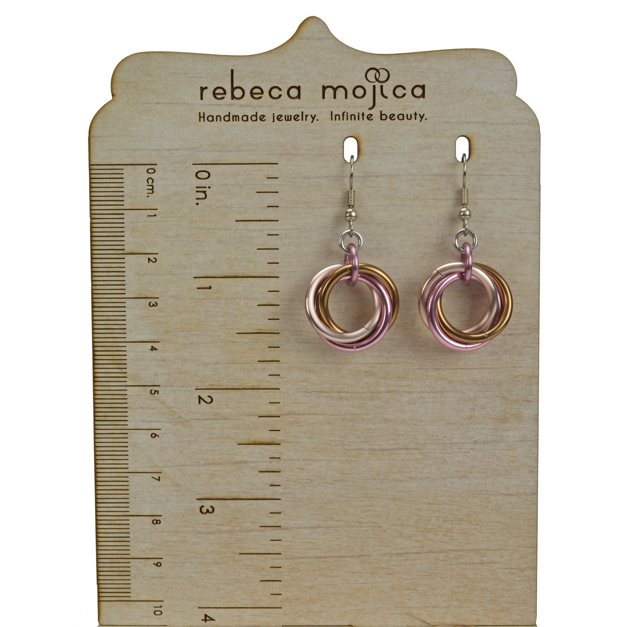 Large Knot Earrings - Vintage Rose