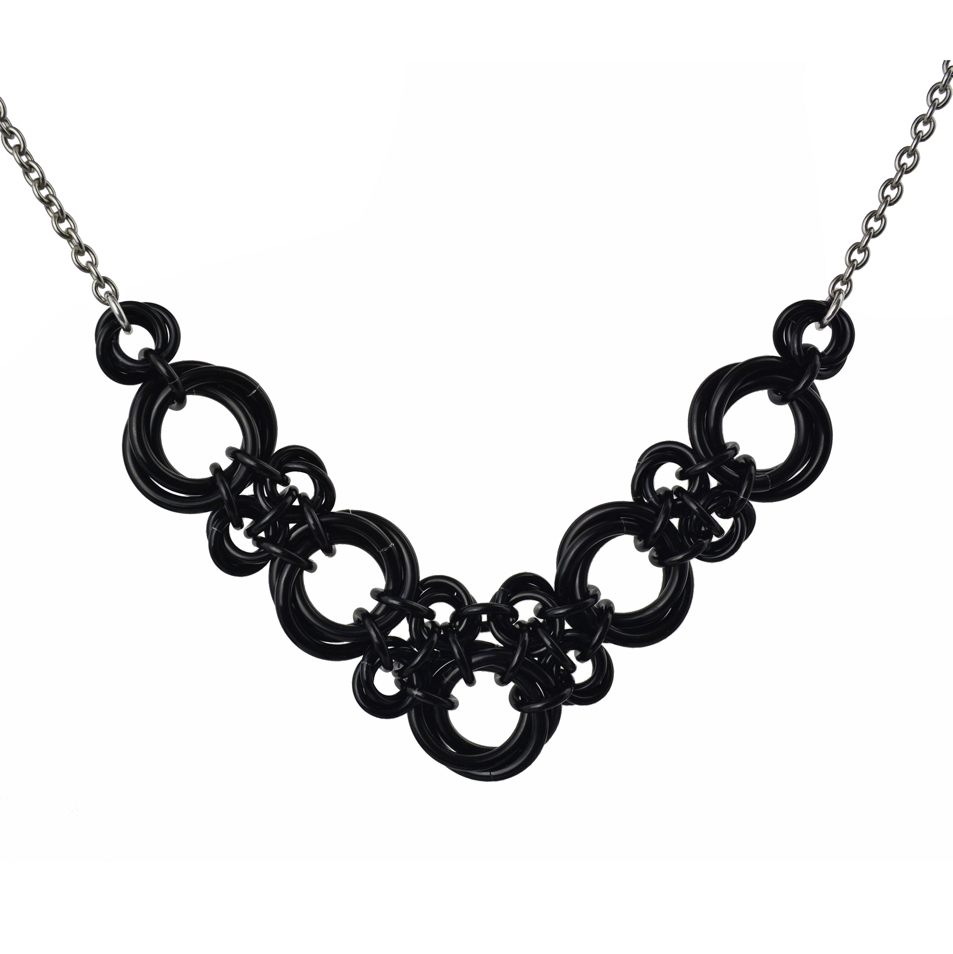 Knotted V Necklace - Black