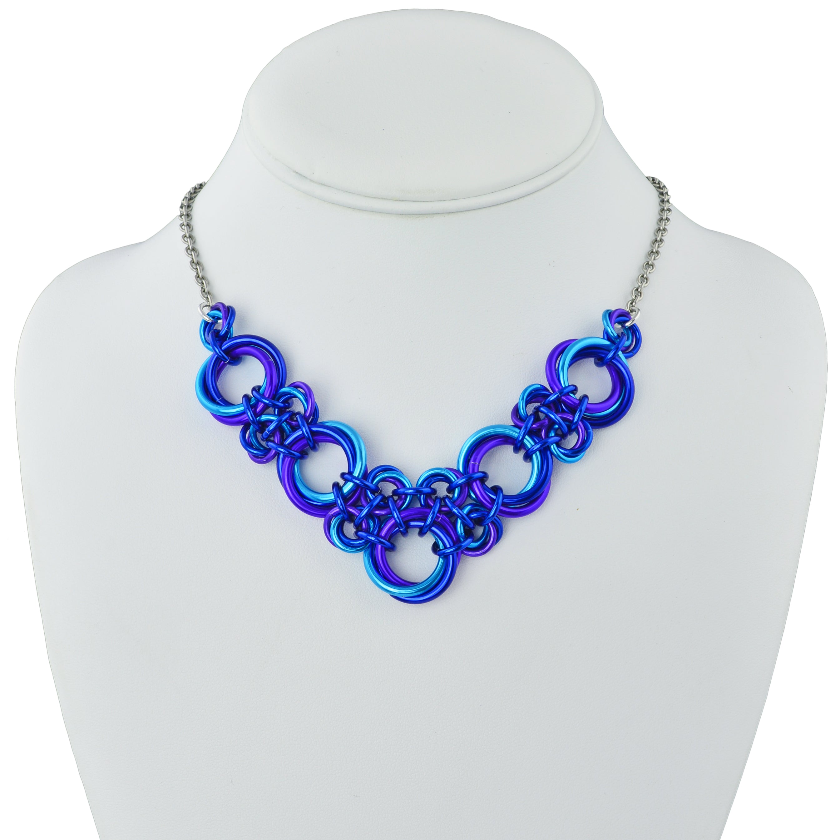 Knotted V Necklace - Water