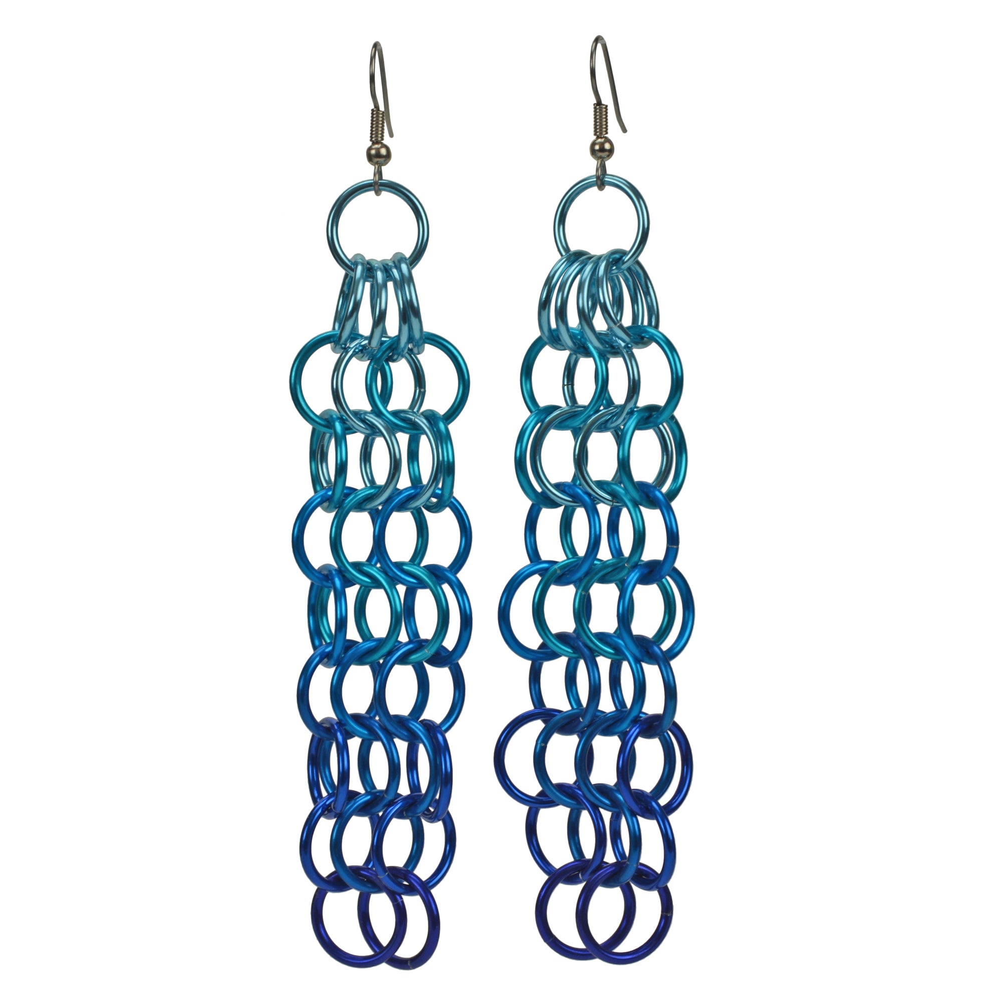Long Mesh Earrings - Chicago Blues
