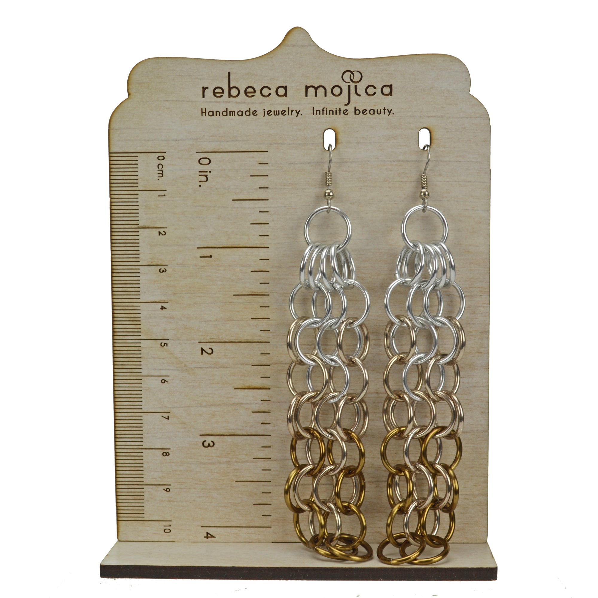 Long Mesh Earrings - Granite