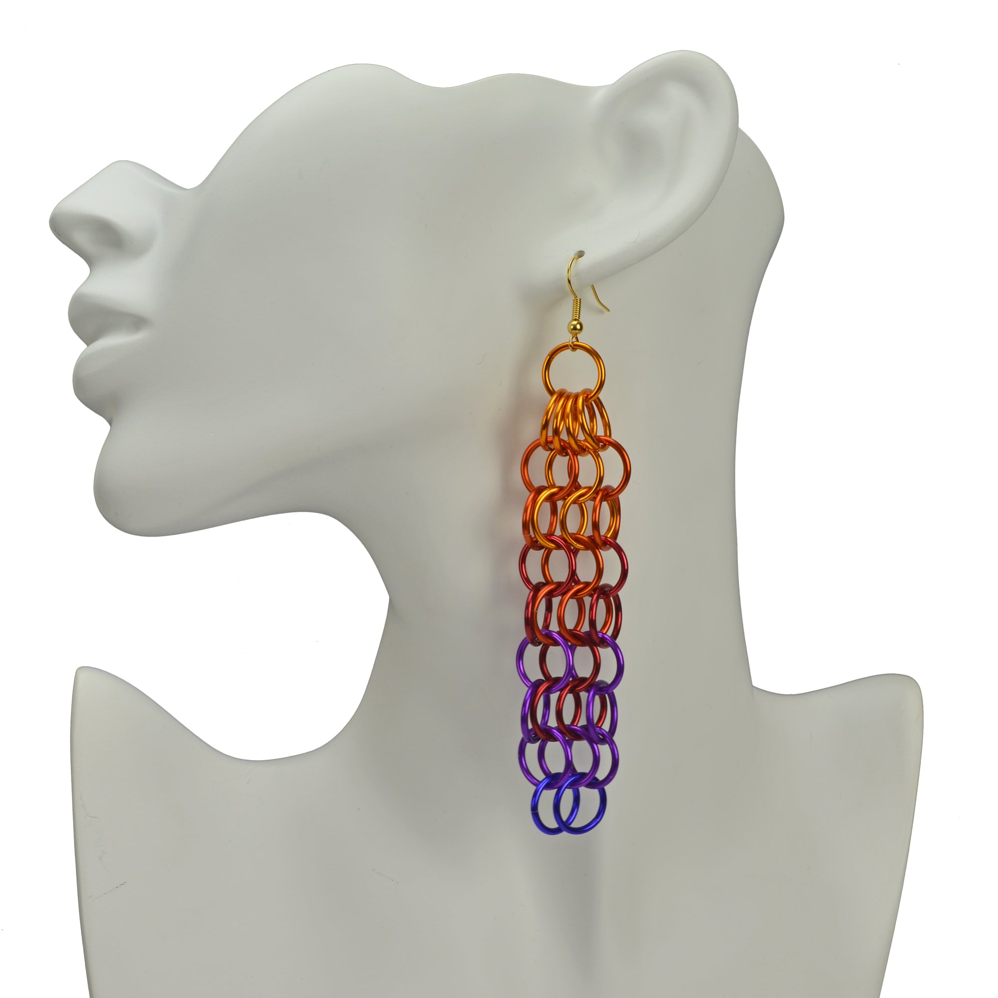 Long Mesh Earrings - Sunset