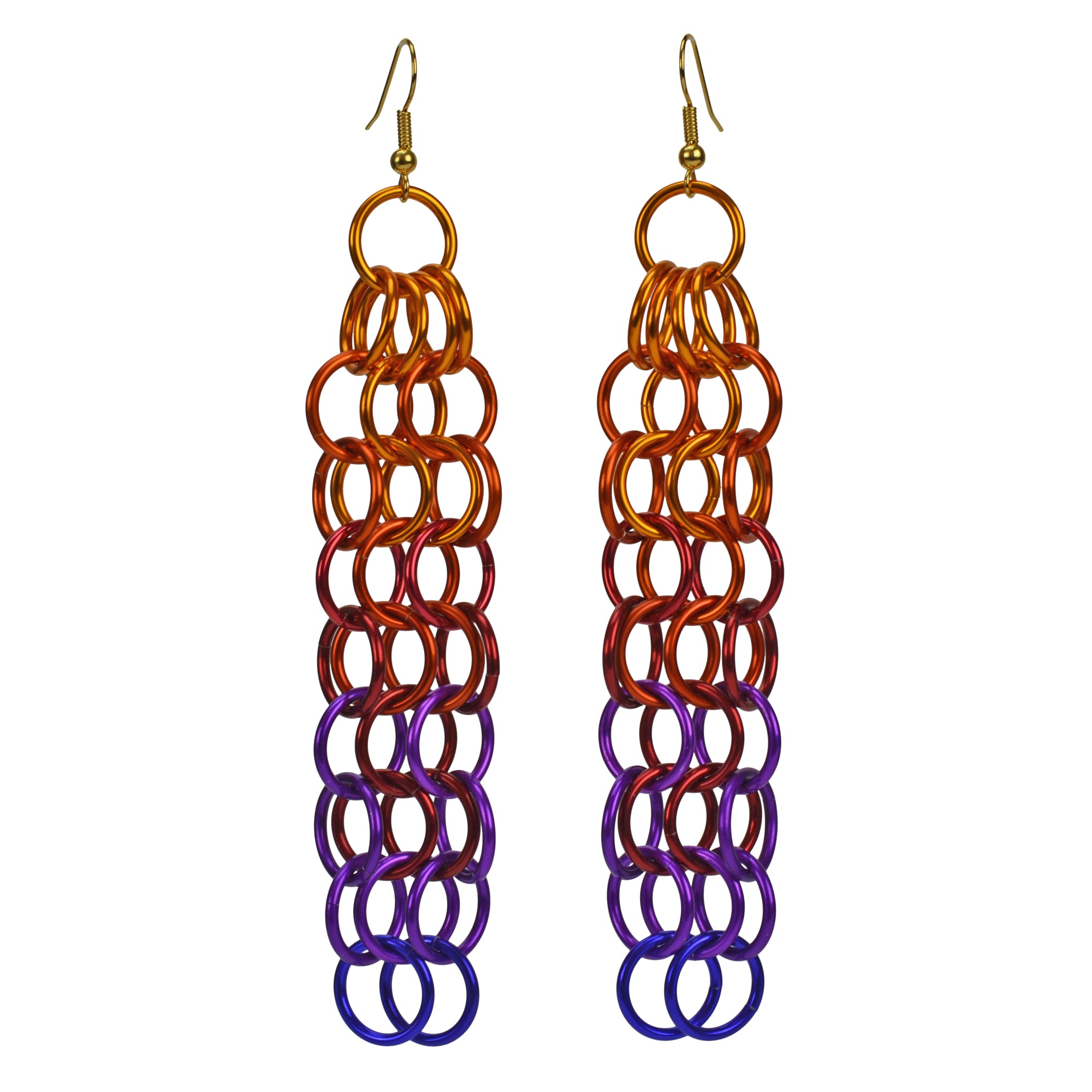 Long Mesh Earrings - Sunset