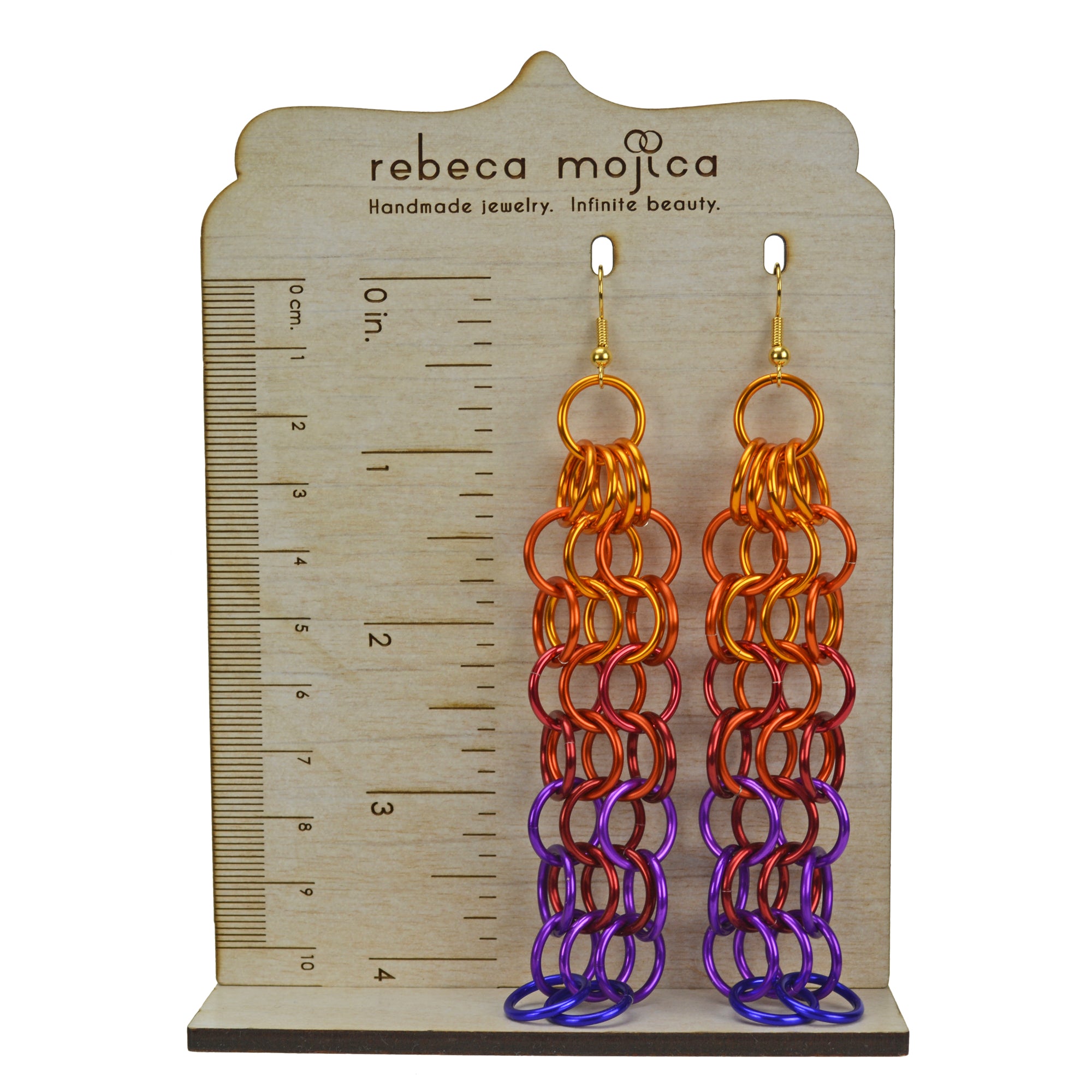 Long Mesh Earrings - Sunset