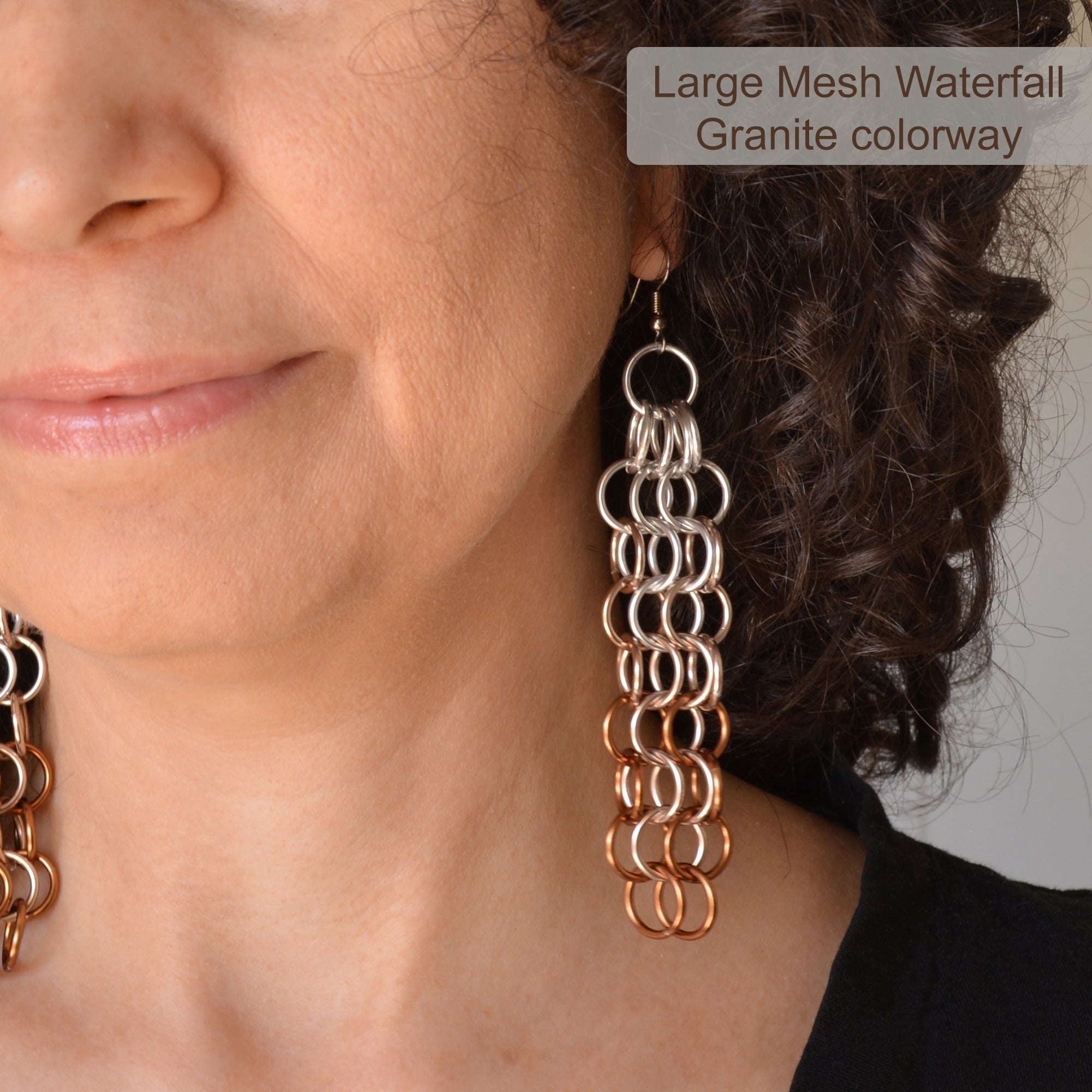 Long Mesh Earrings - Sunset