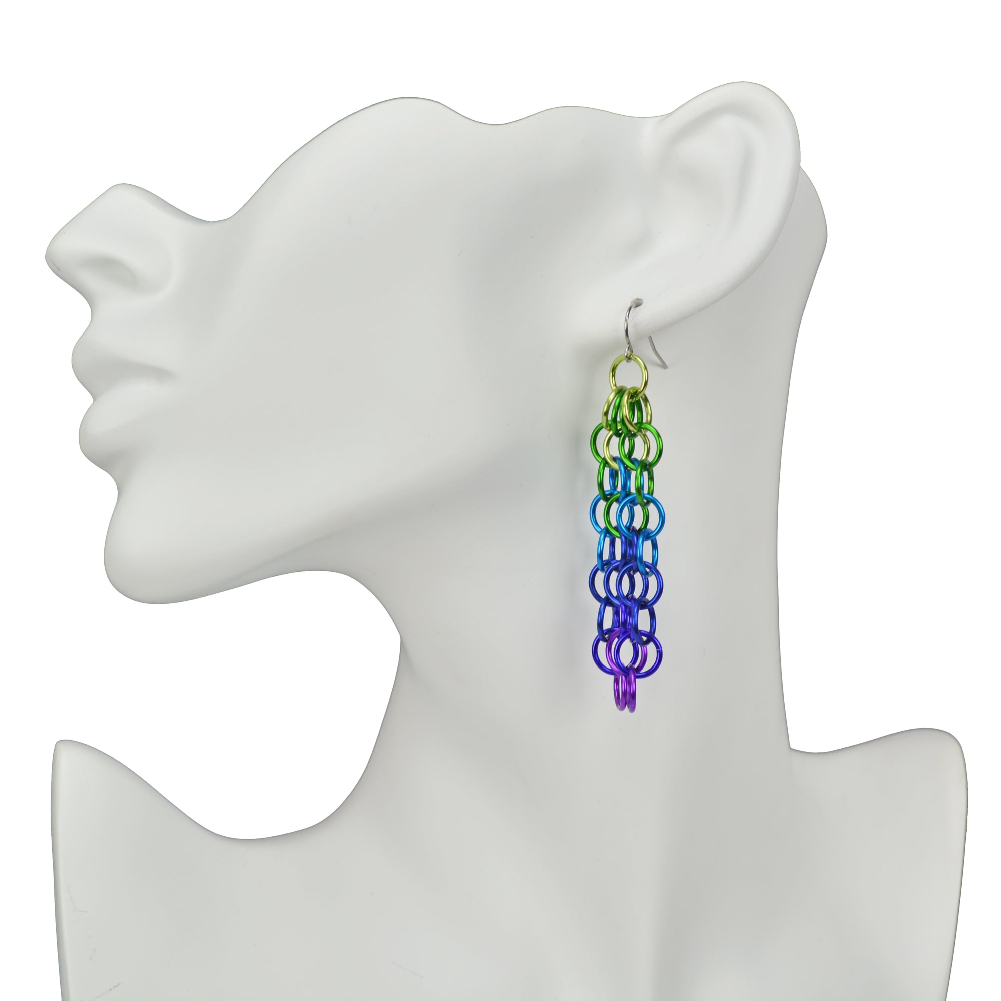 Medium Mesh Earrings - Peacock