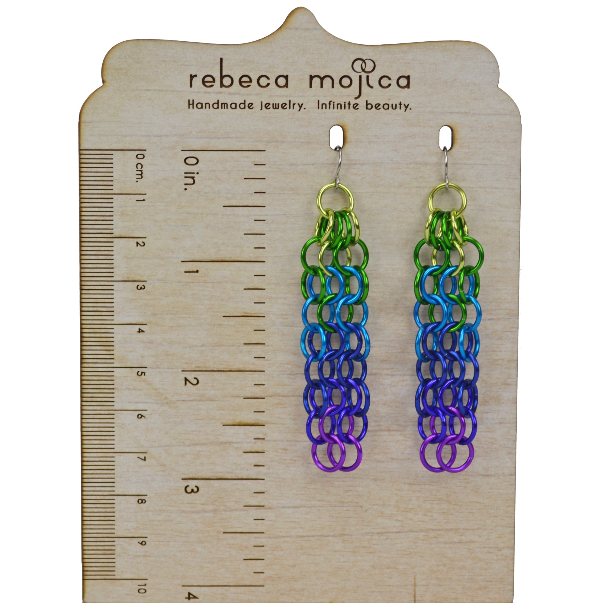 Medium Mesh Earrings - Peacock