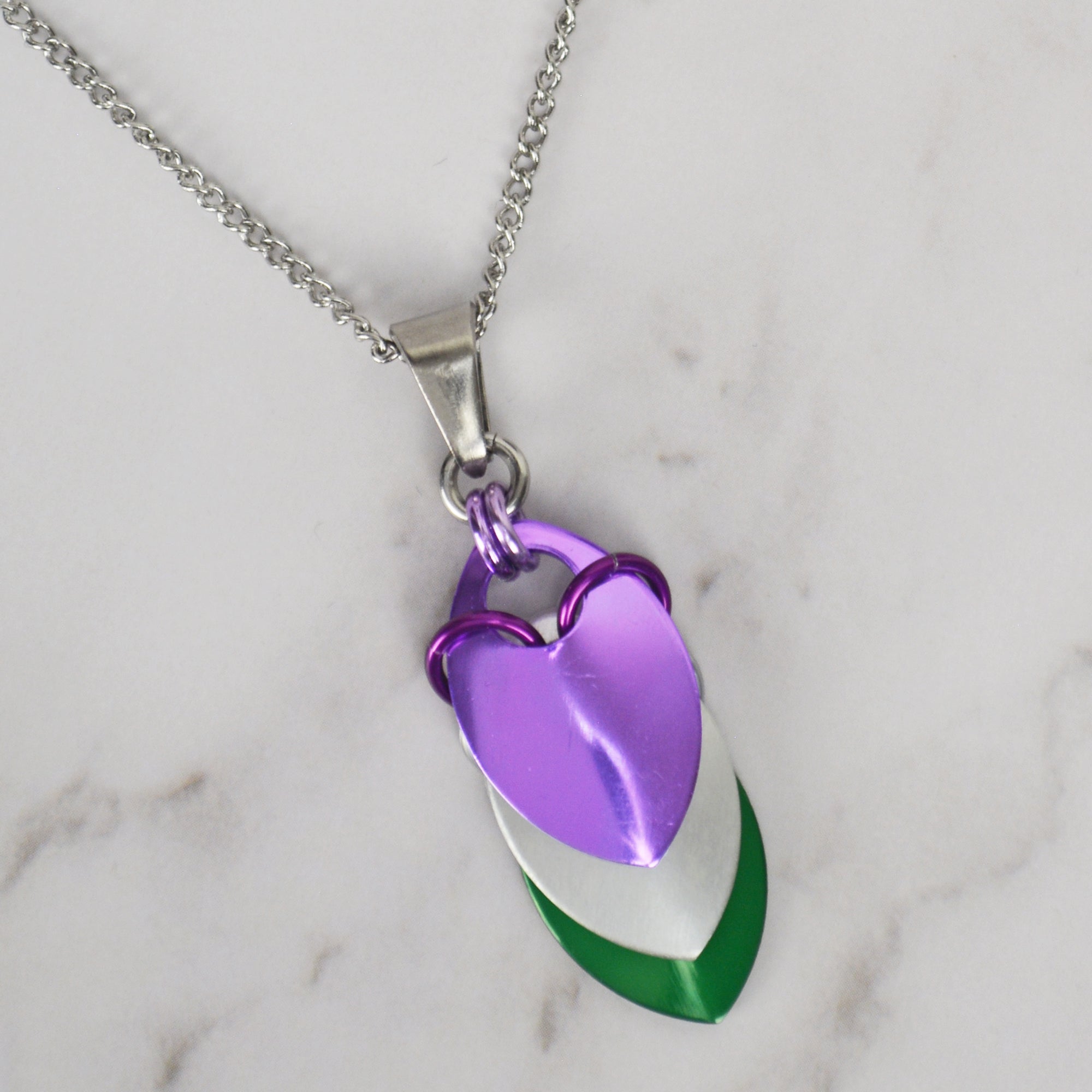 Genderqueer Pride - Chevron Short Pendant