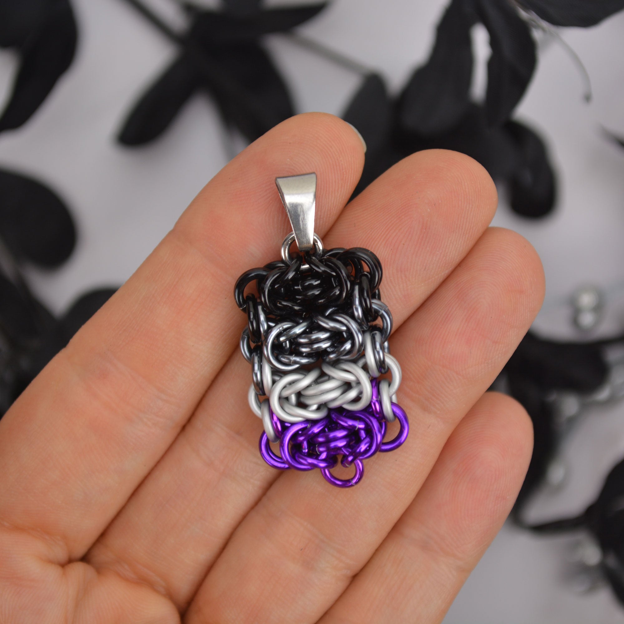 Asexual Pride - Rectangle Pendant