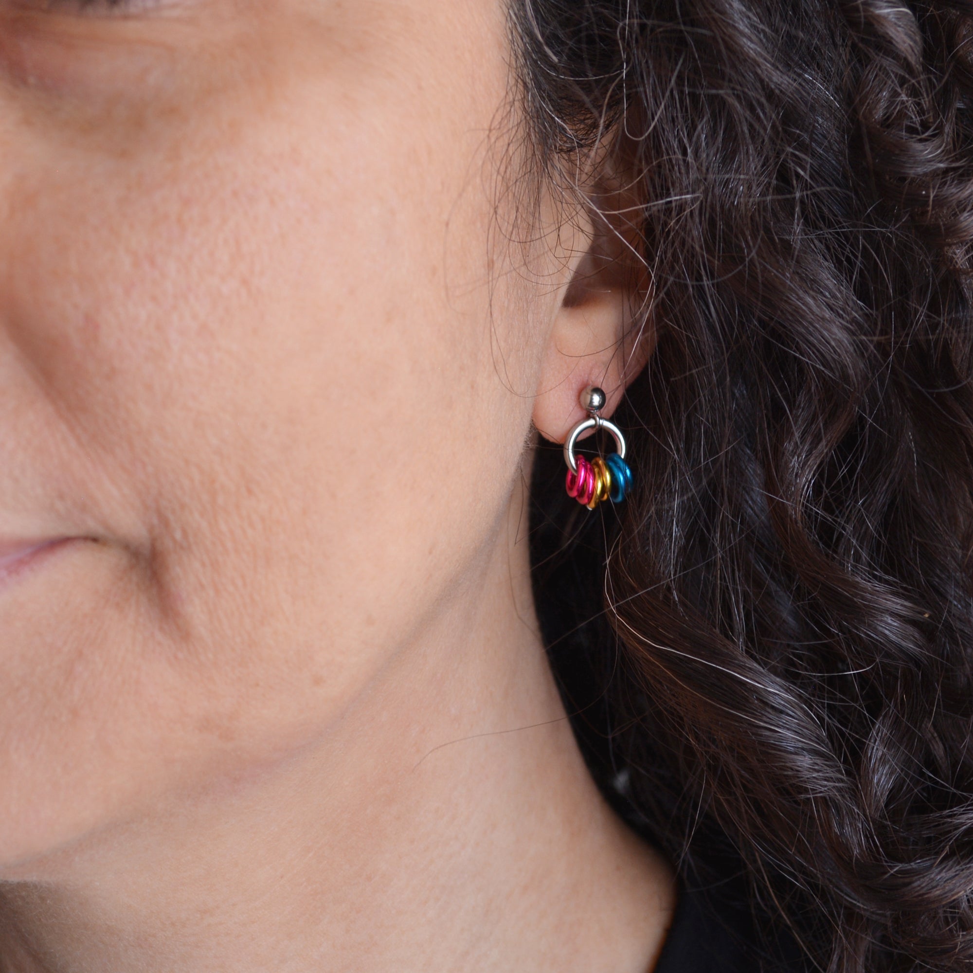 Asexual Pride - Tiny Flag Earring Studs