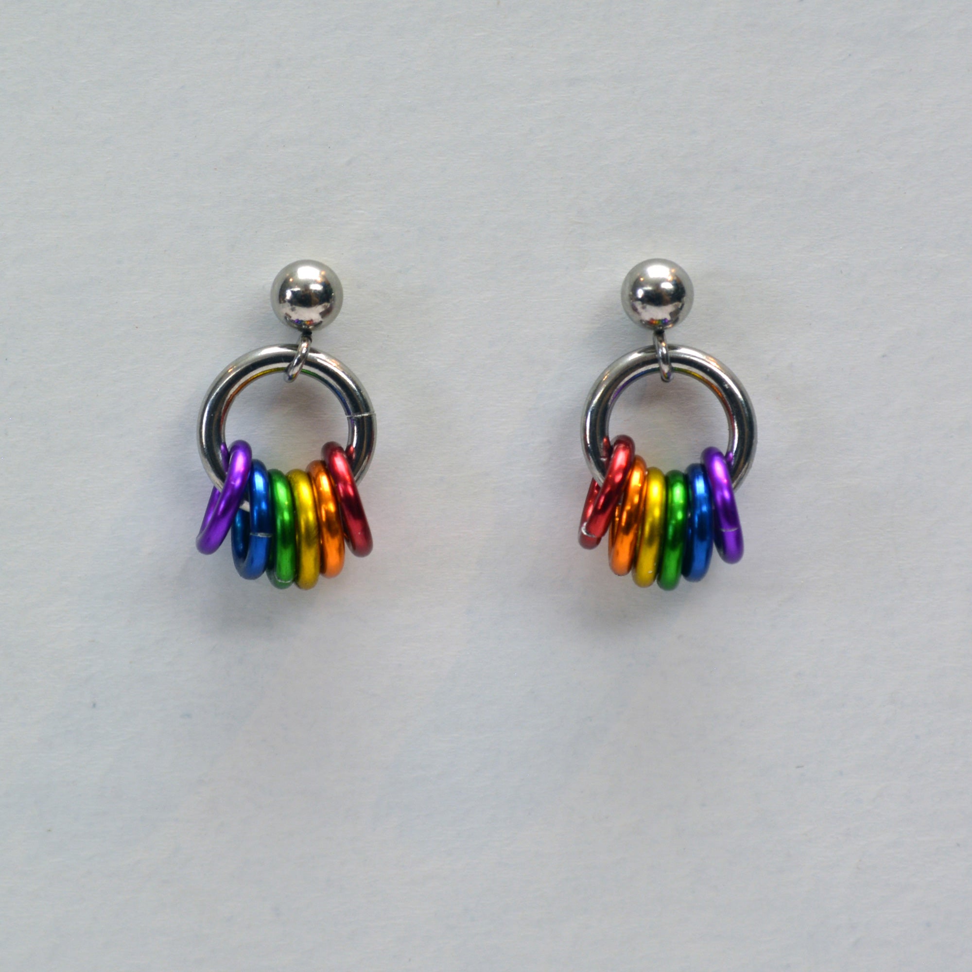 Rainbow pride earrings hot sale