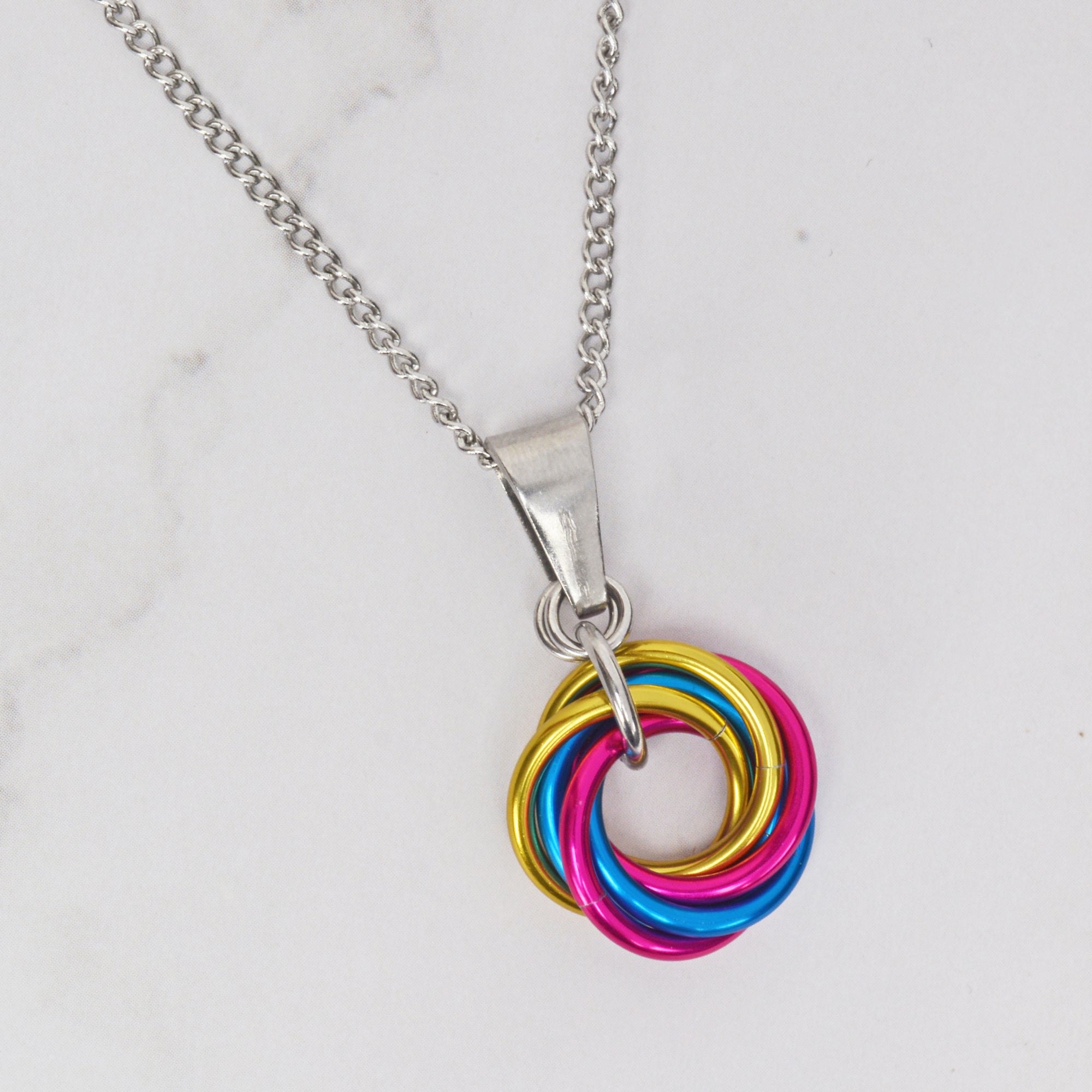 Pansexual Pride - Small Swirl Pendant