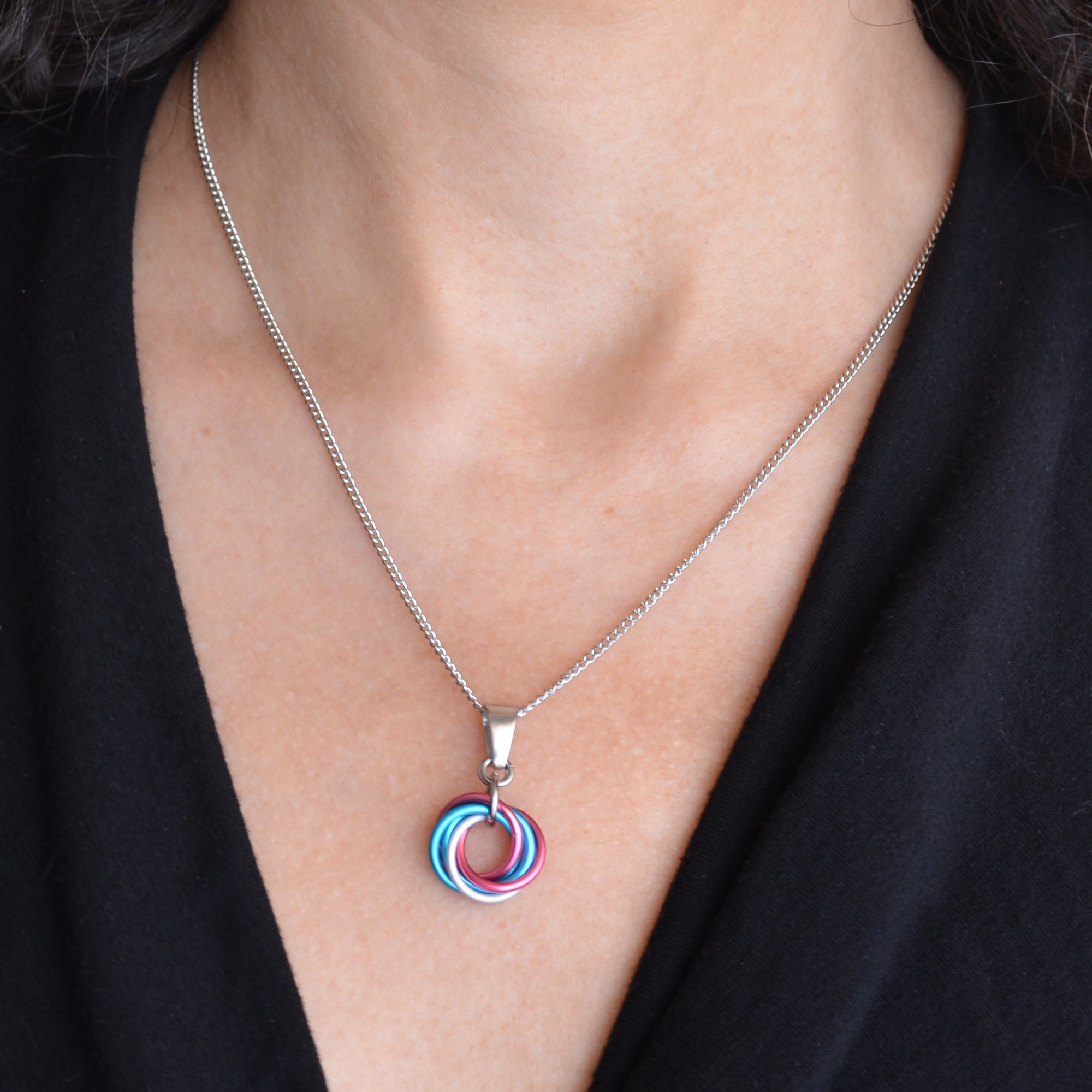 Transgender Pride - Small Swirl Pendant