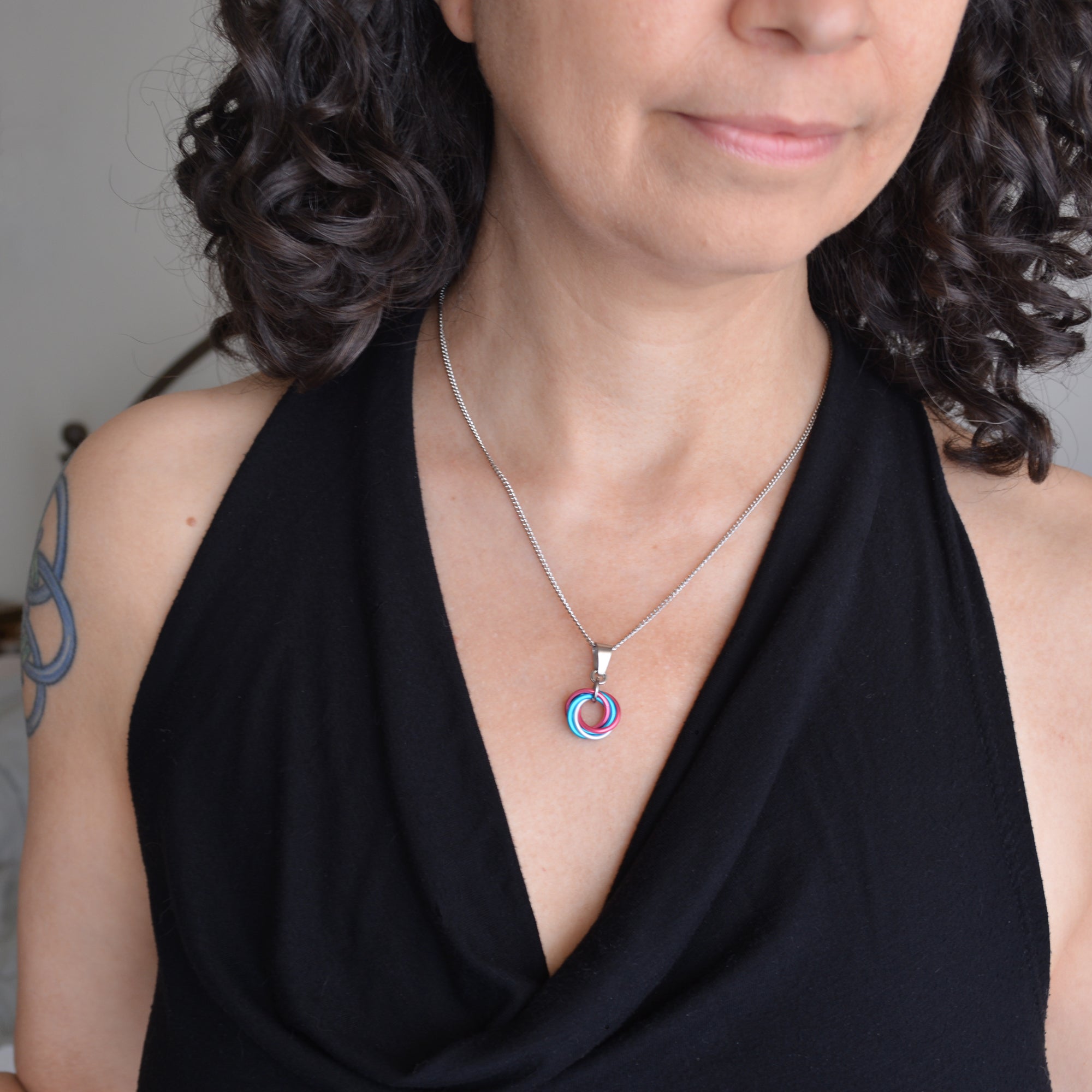 Transgender Pride - Small Swirl Pendant