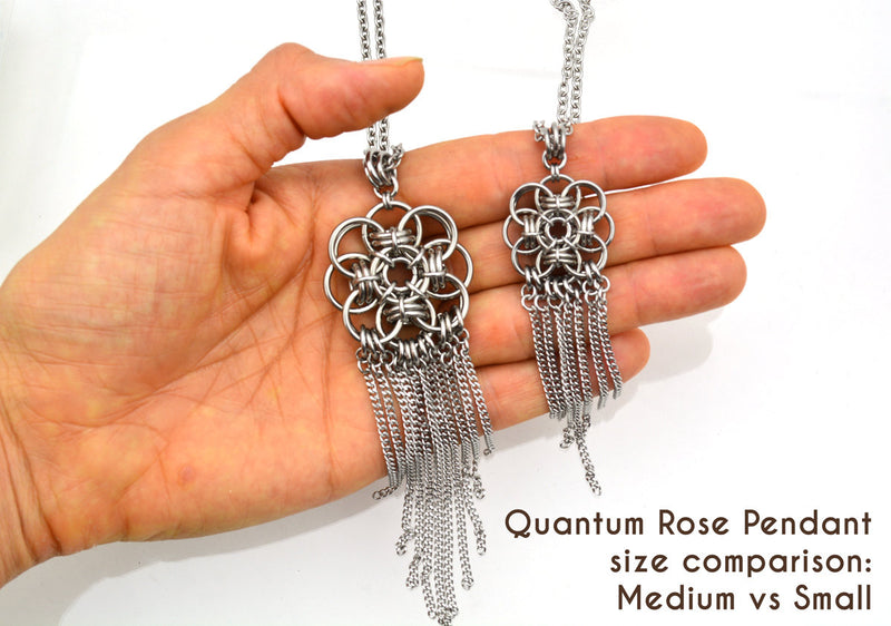 Quantum Rose MEDIUM Pendant with Fringe
