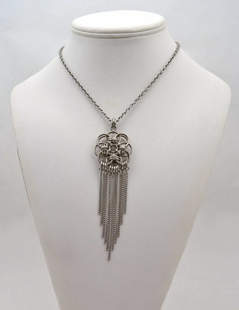 Quantum Rose MEDIUM Pendant with Fringe