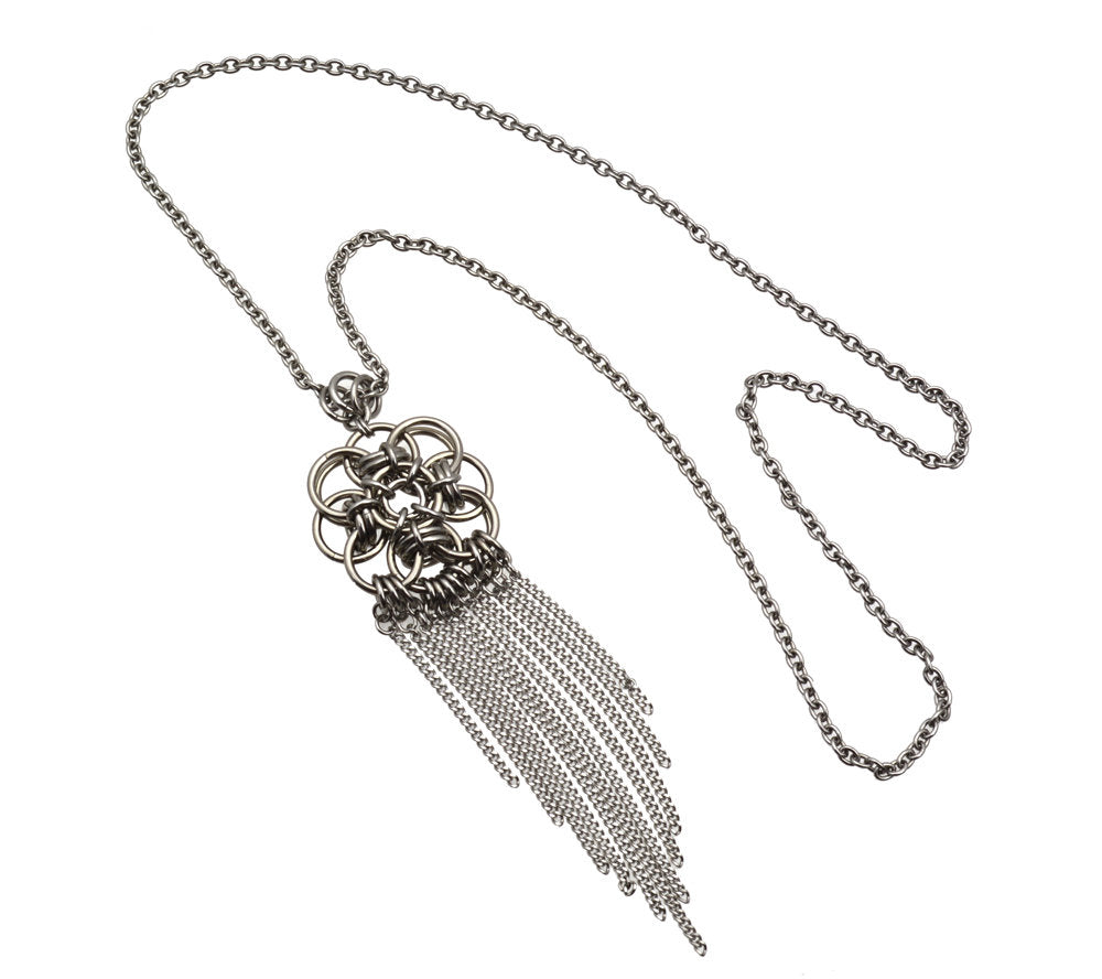 Quantum Rose MEDIUM Pendant with Fringe