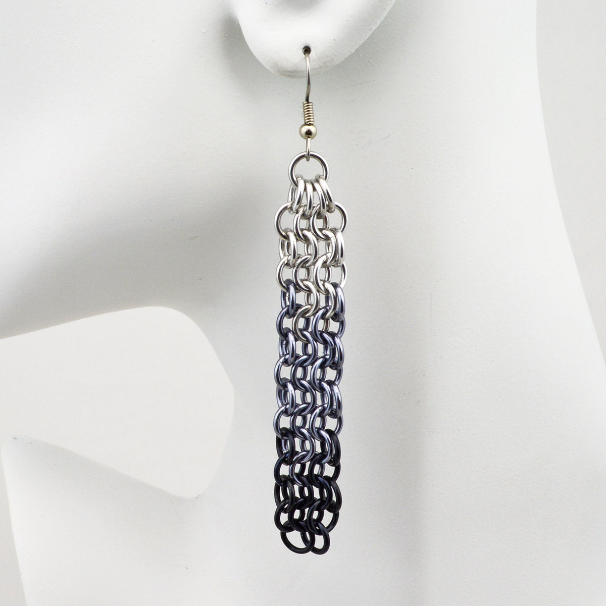 Small Link Waterfall Earrings - Industrial Ombre