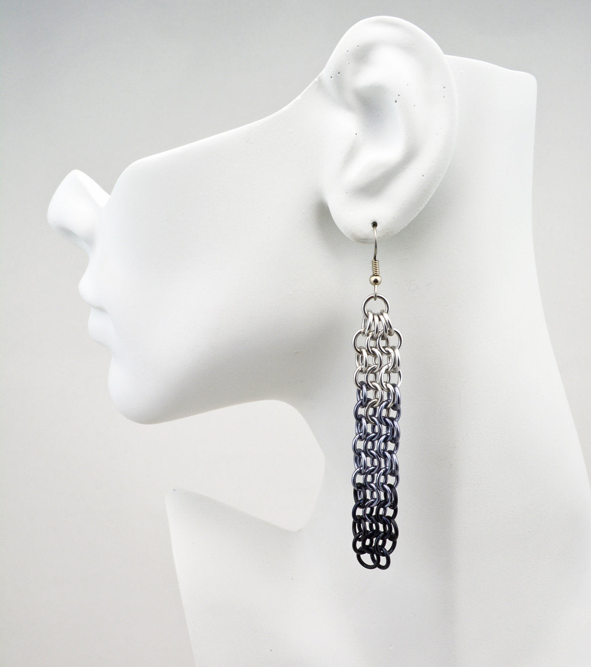 Small Link Waterfall Earrings - Industrial Ombre