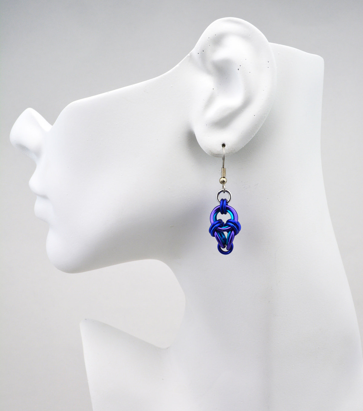 RESERVED: Polyhedron Earrings - Water with Black Spike