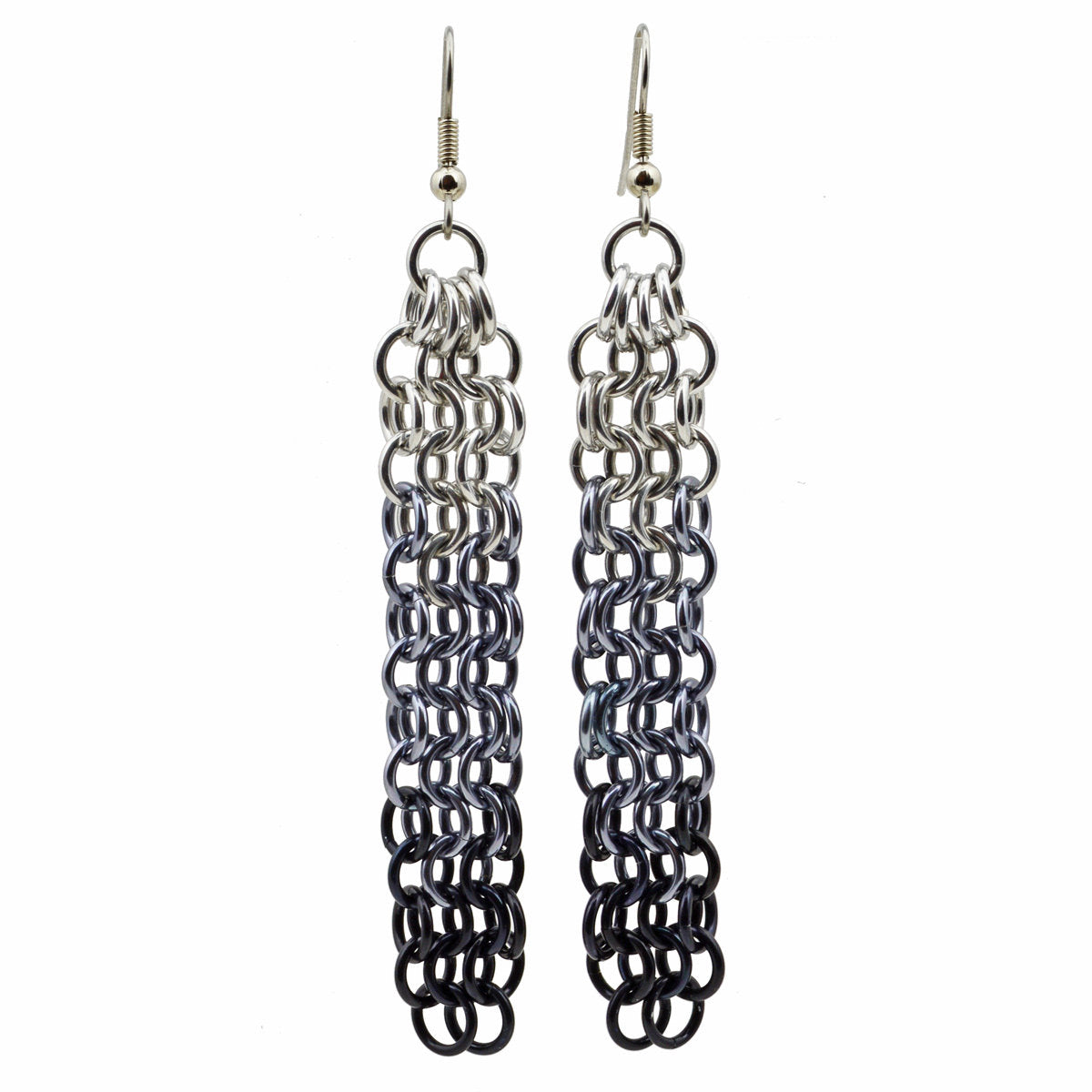 Small Link Waterfall Earrings - Industrial Ombre
