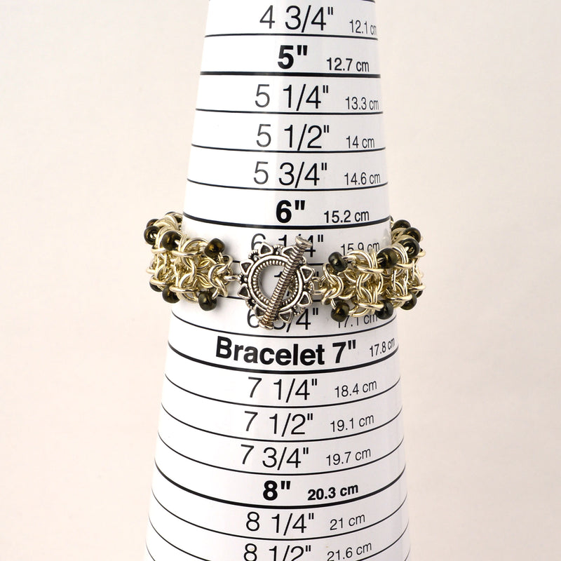 Beaded Sterling Gridlock - 7.25" - SPECIAL SALE