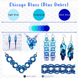 Spike Earrings - Blue Ombre (Chicago Blues Colorway)
