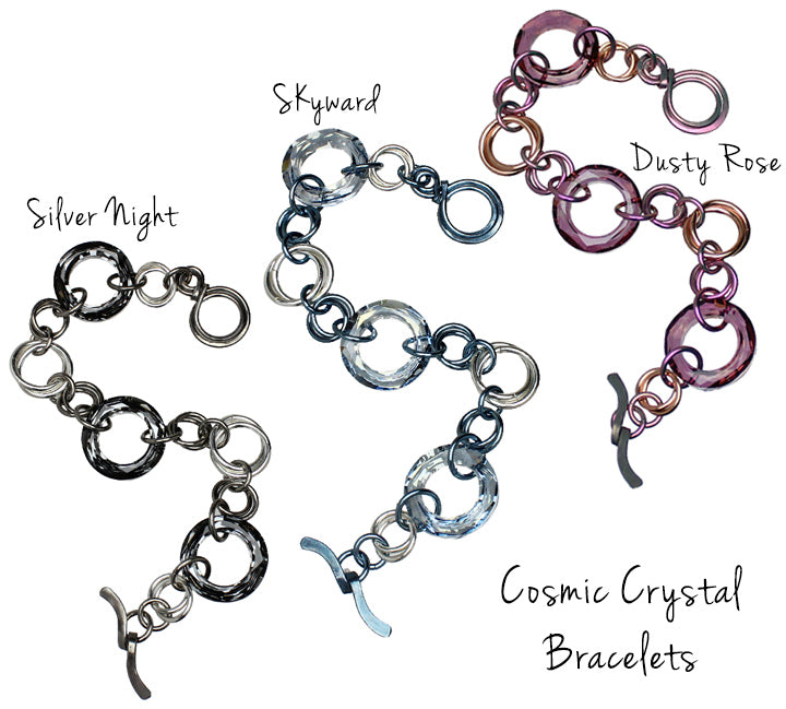 SALE: Cosmic Crystals Bracelet - Silver Night Colors - Medium (7")