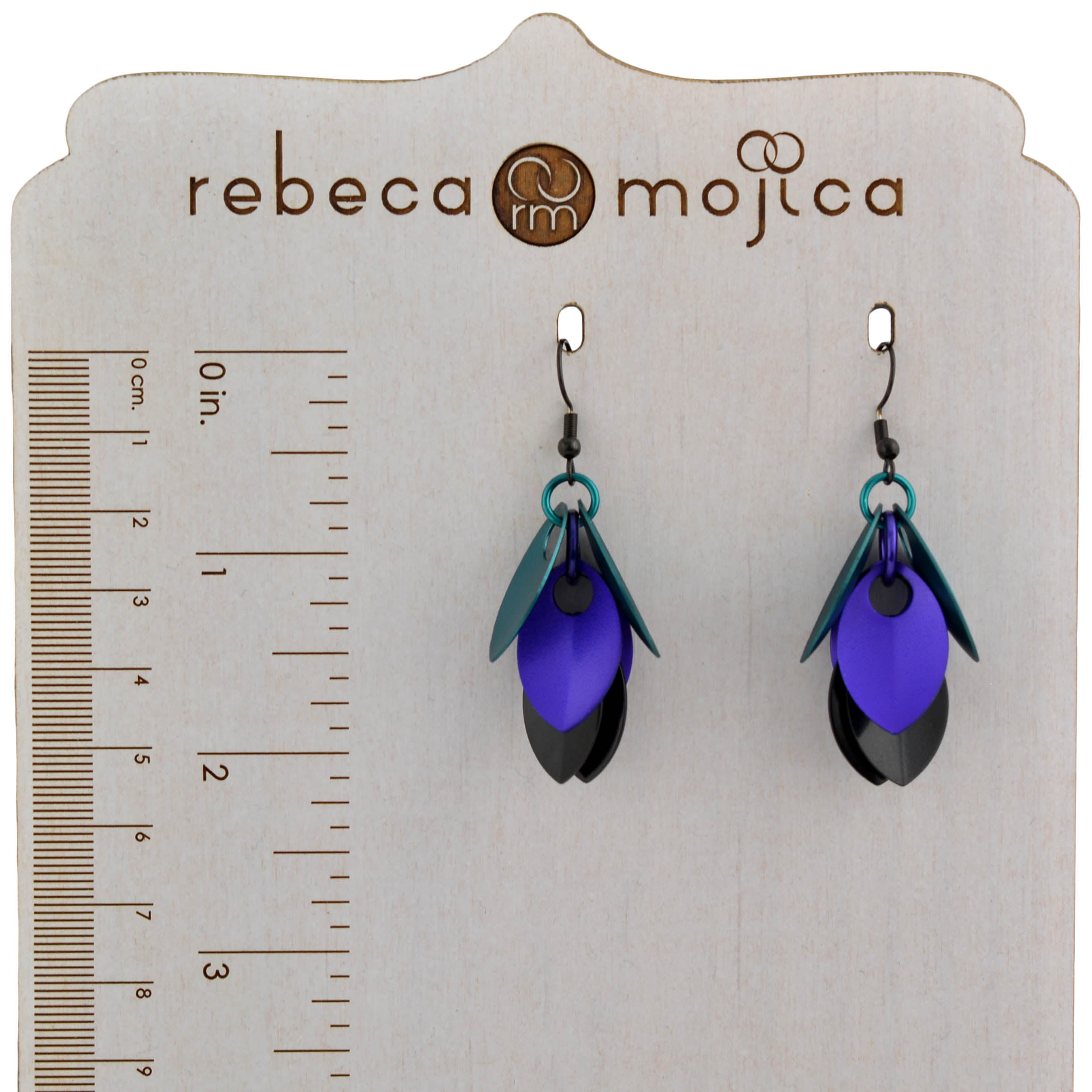 Cascading Leaves Short Earrings - Dark Mermaid