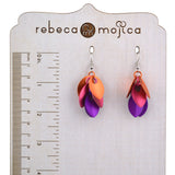 Cascading Leaves Short Earrings - Pink Sunrise