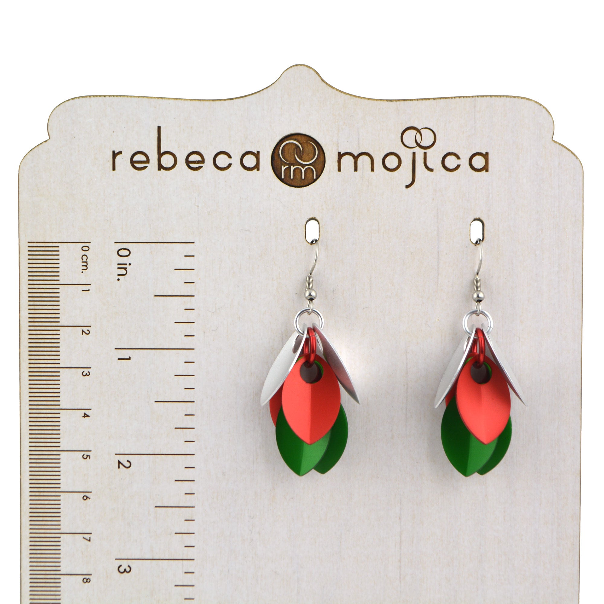 Christmas Cascading Leaves Short Earrings